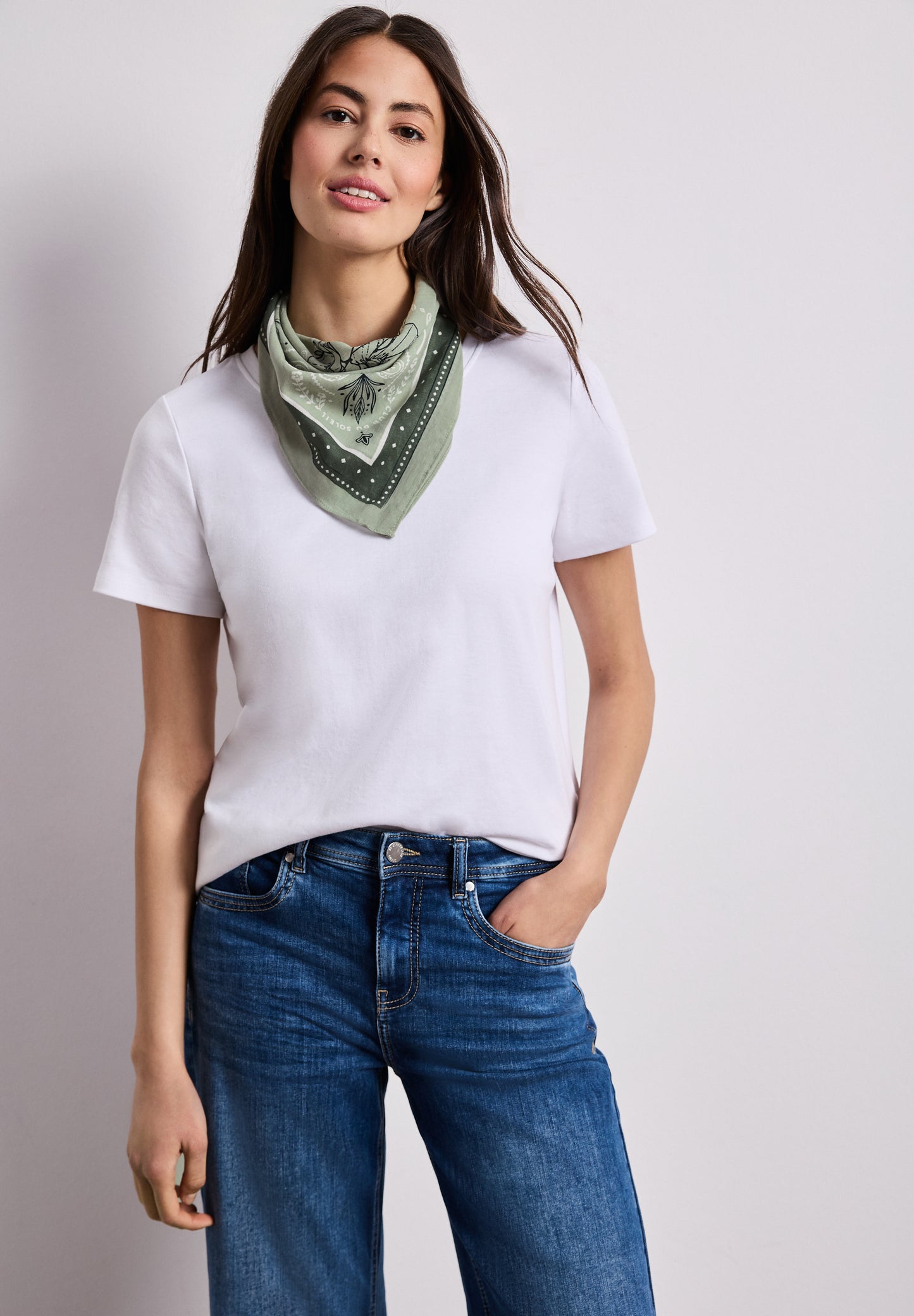 Street One - Bandana aus Baumwolle mit Print - Farbe: mint leaf