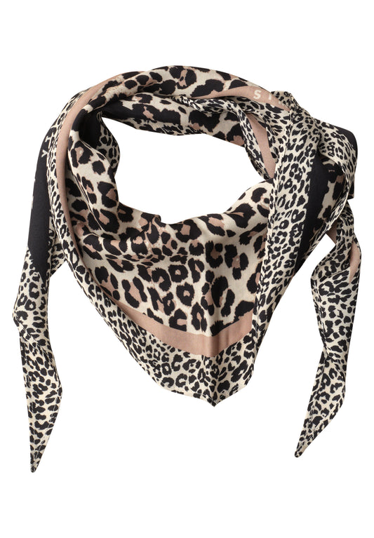 Street One - Nicki Tuch mit Leo-Muster - Farbe: Black