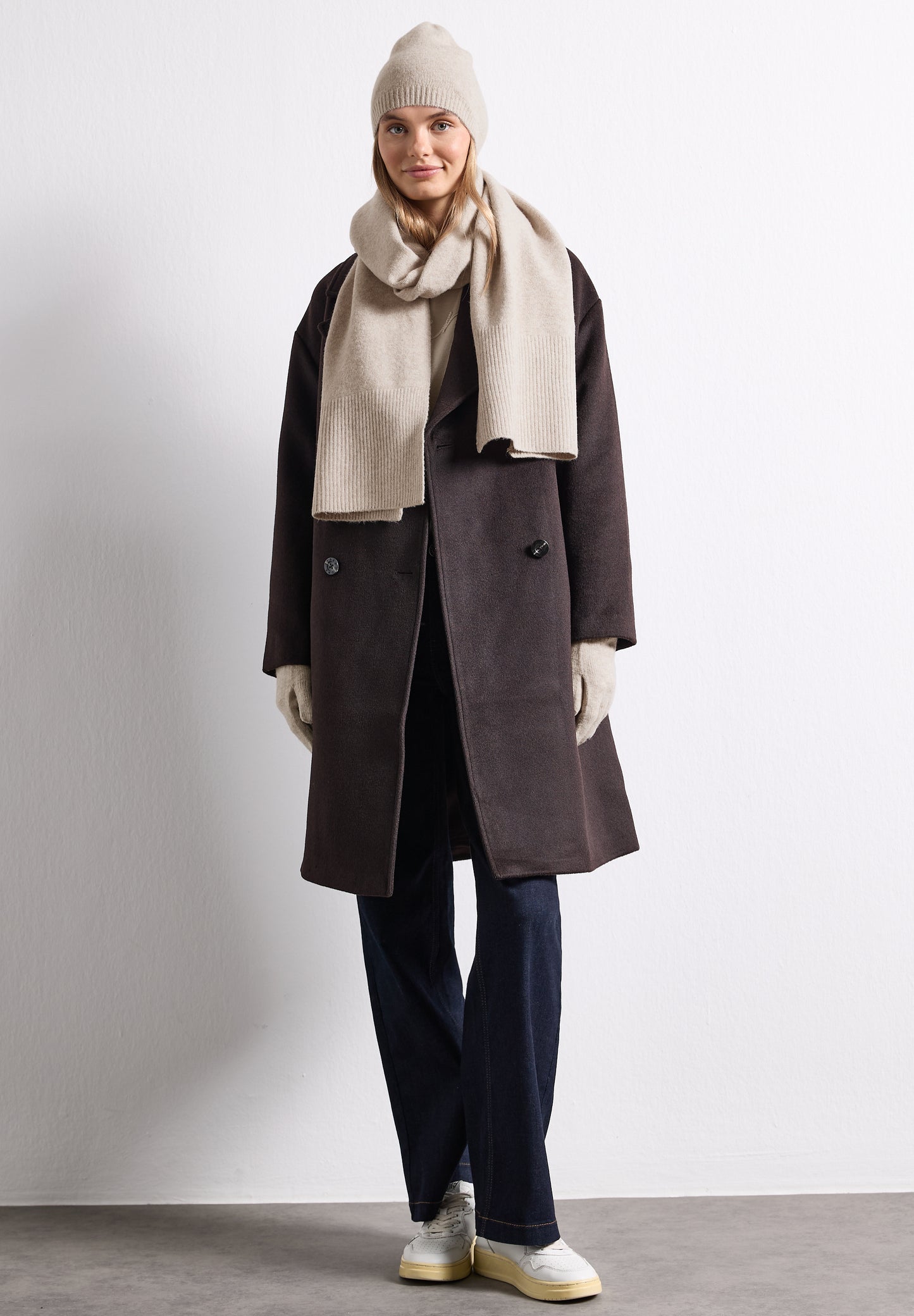 Street One - Feinstrick Beanie in Unifarbe - Farbe: Soft Sand Mel.