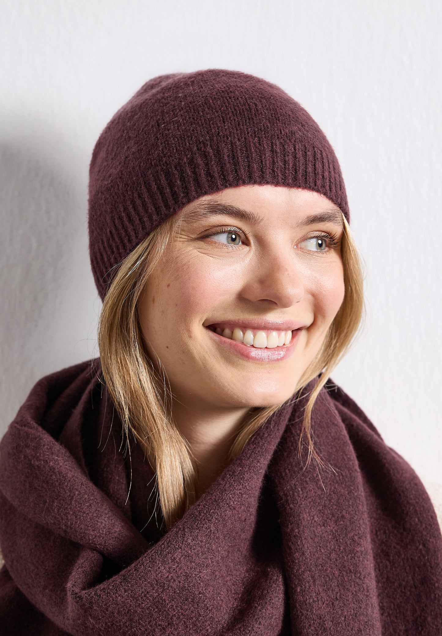 Street One - Feinstrick Beanie in Unifarbe - Farbe: rustic rouge mel.