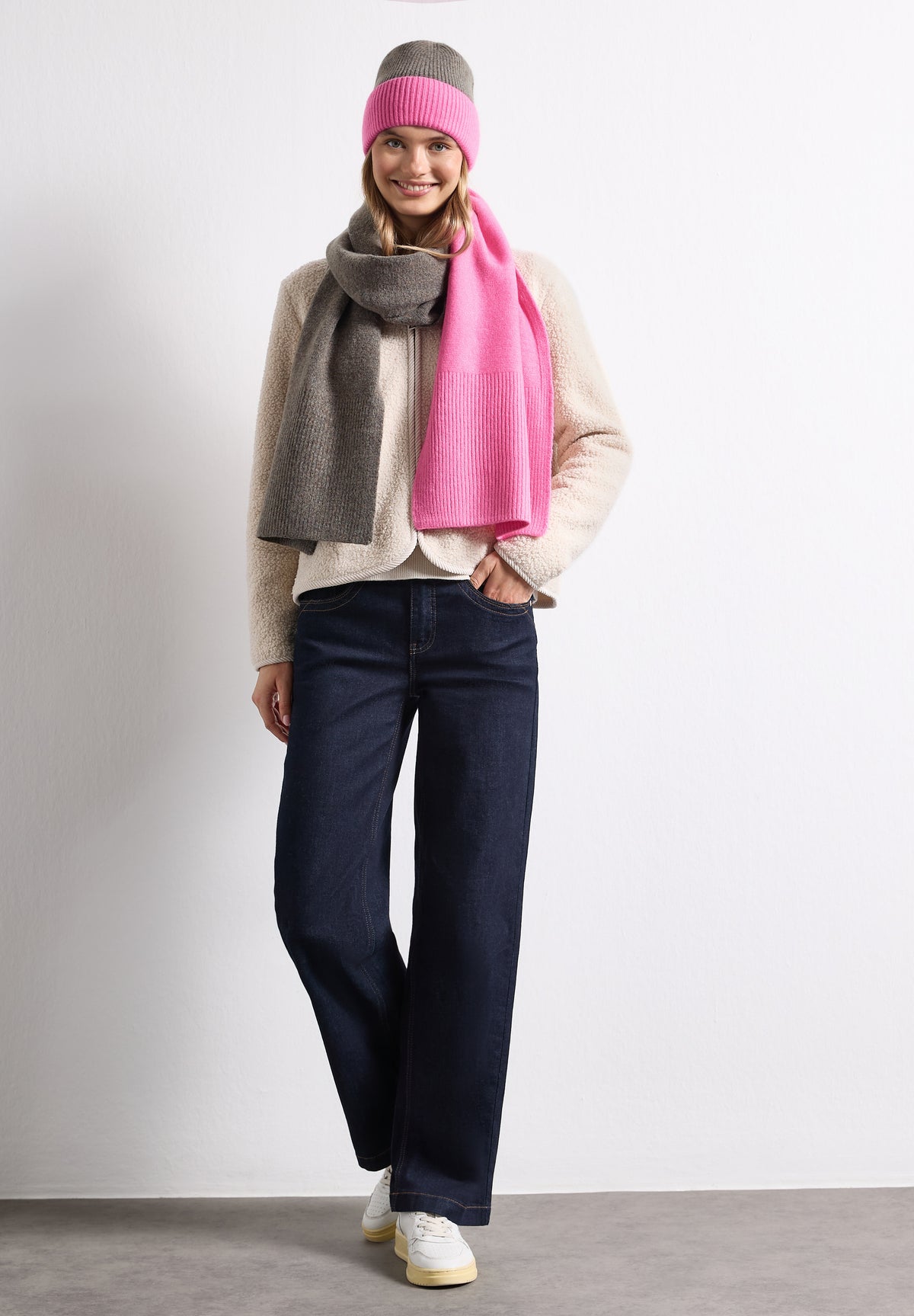 Street One - Feinstrick Schal im Colorblock-Look - Farbe: warm blush