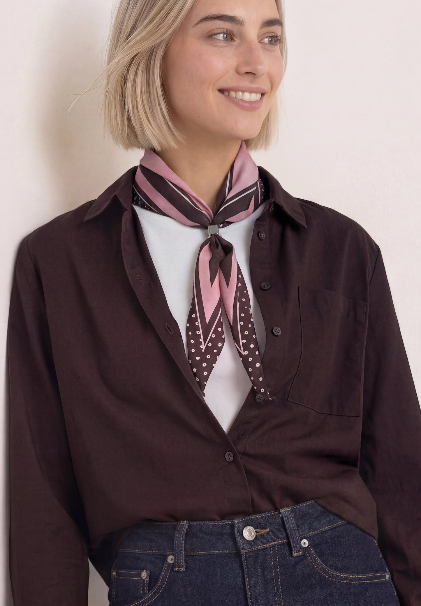 Street One - Bandana mit Ring zum Stylen - Farbe: rustic rouge