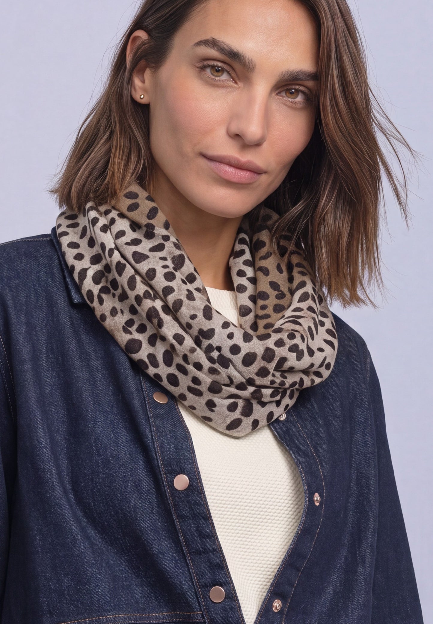 Street One - Loop-Schal mit grafischem Muster - Farbe: Black