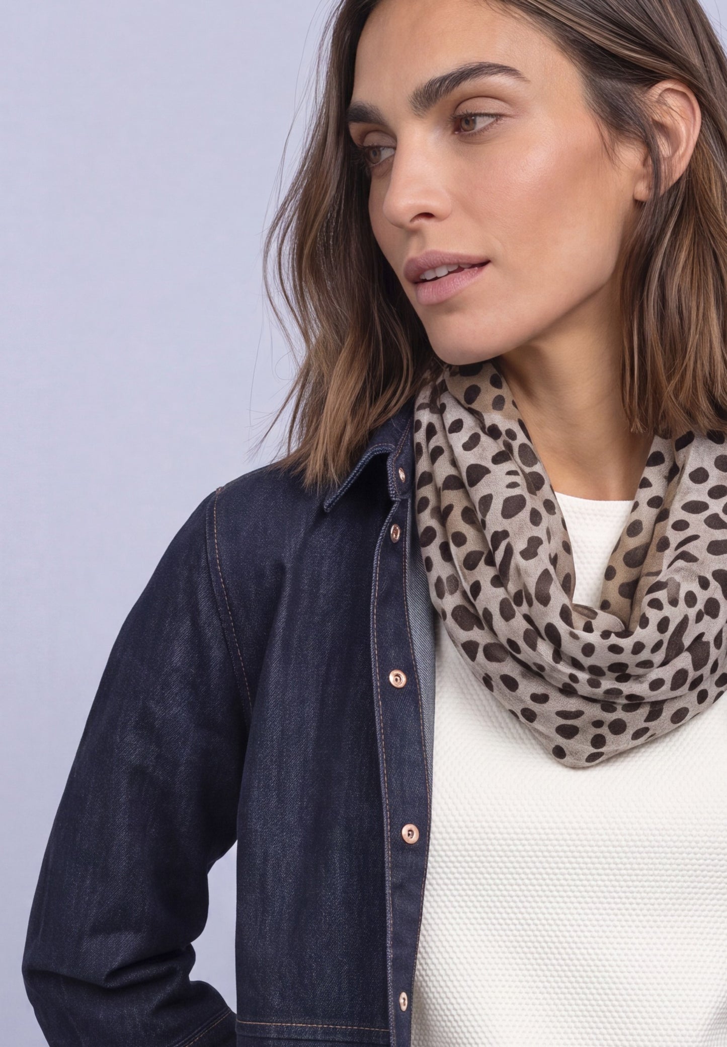 Street One - Loop-Schal mit grafischem Muster - Farbe: Black