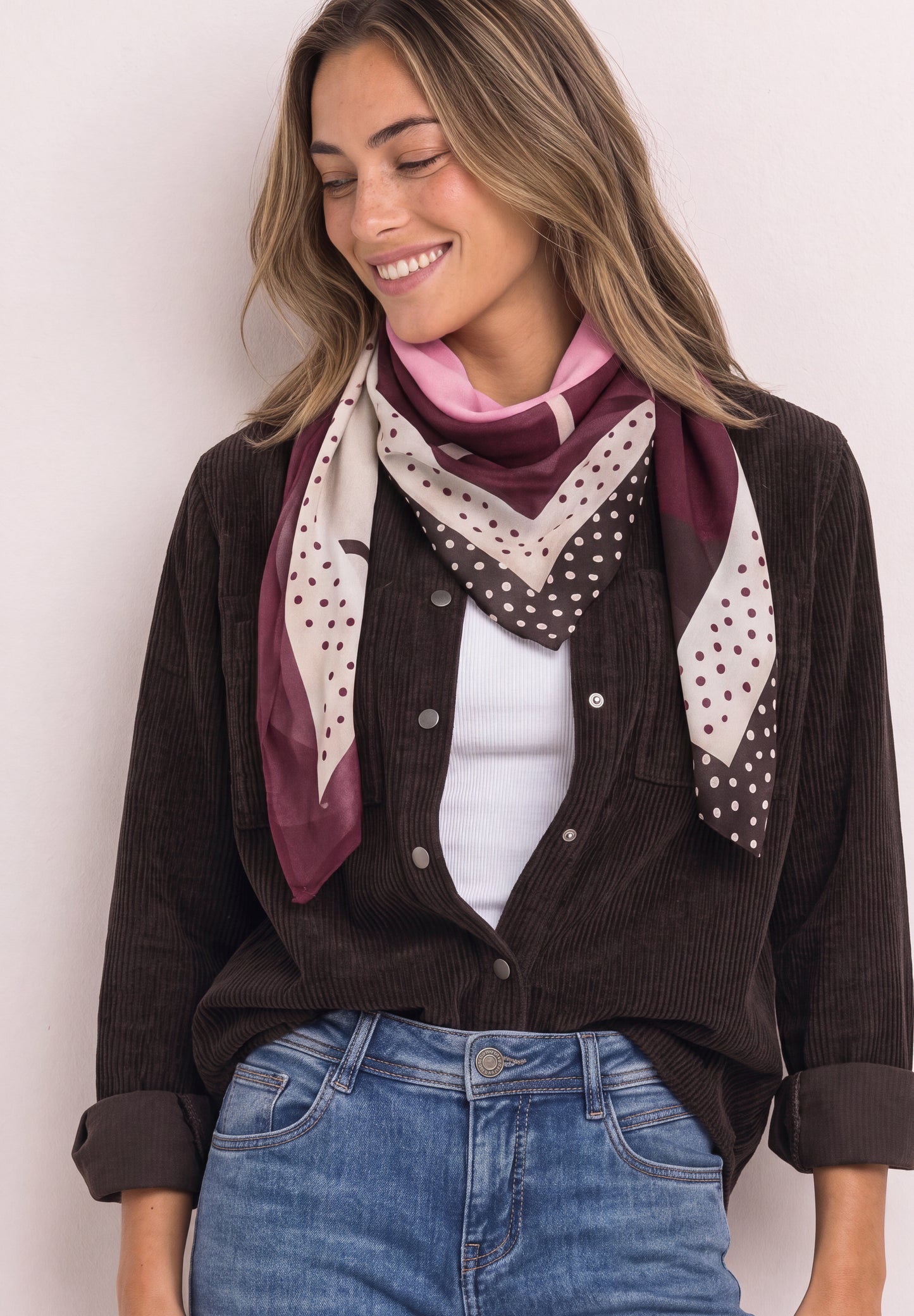 Street One - Tuch mit grafischem Muster - Farbe: rustic rouge