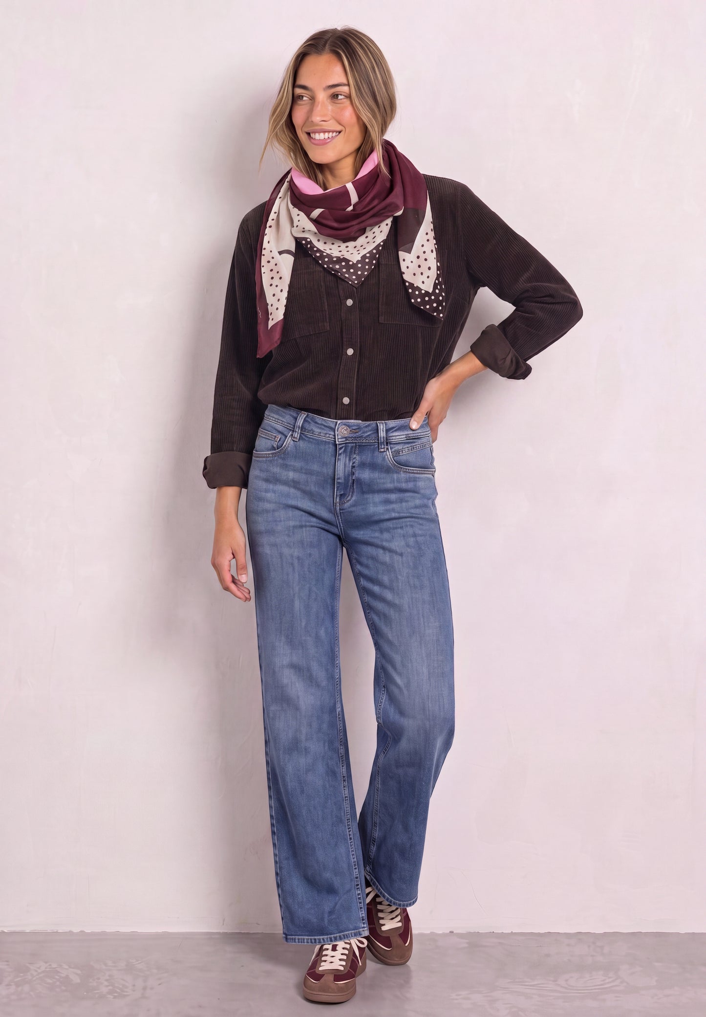 Street One - Tuch mit grafischem Muster - Farbe: rustic rouge