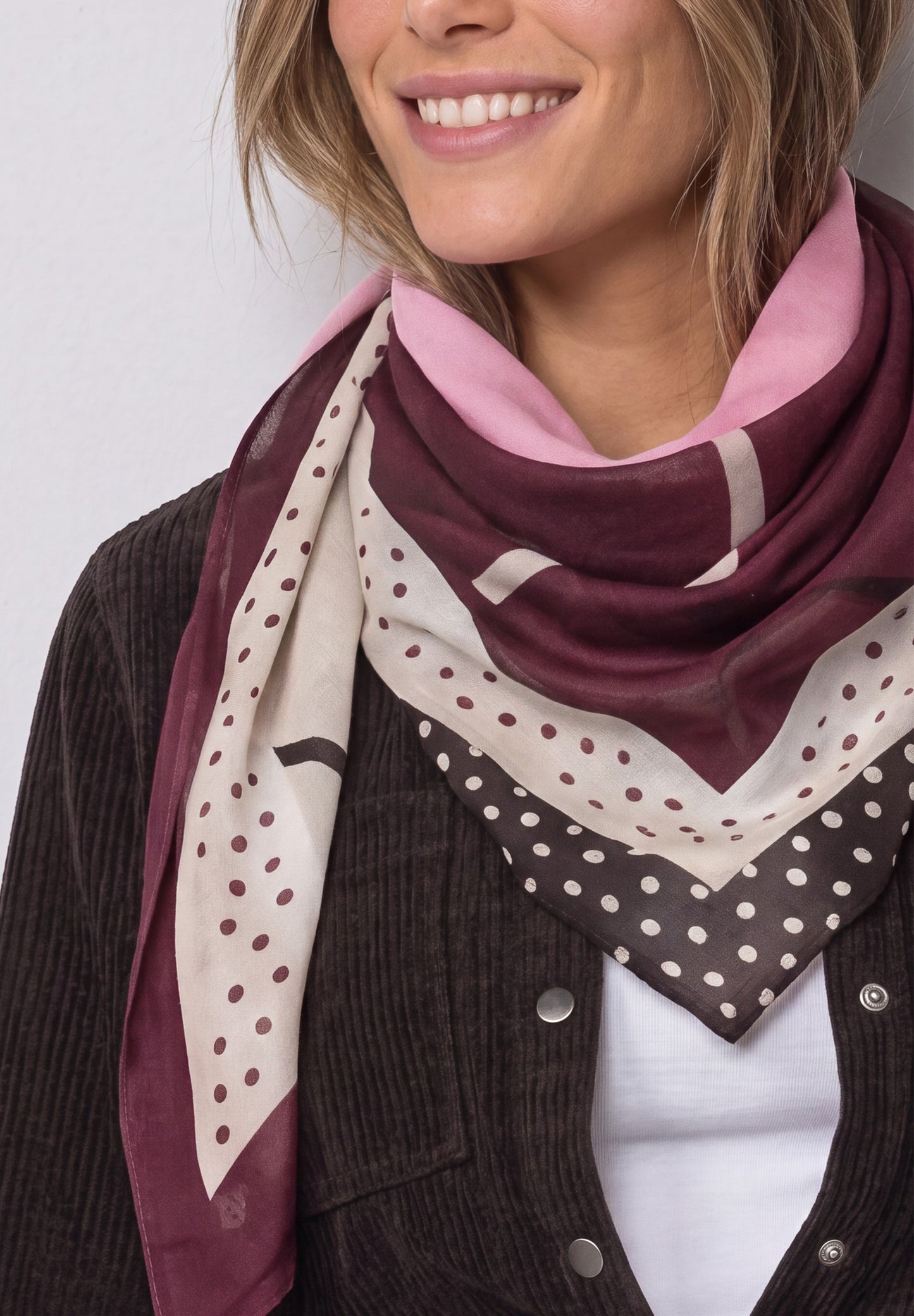 Street One - Tuch mit grafischem Muster - Farbe: rustic rouge