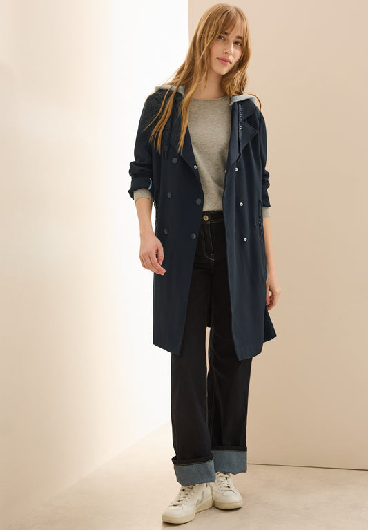 CECIL Trenchcoat mit Kapuze - Farbe: dark navy blue