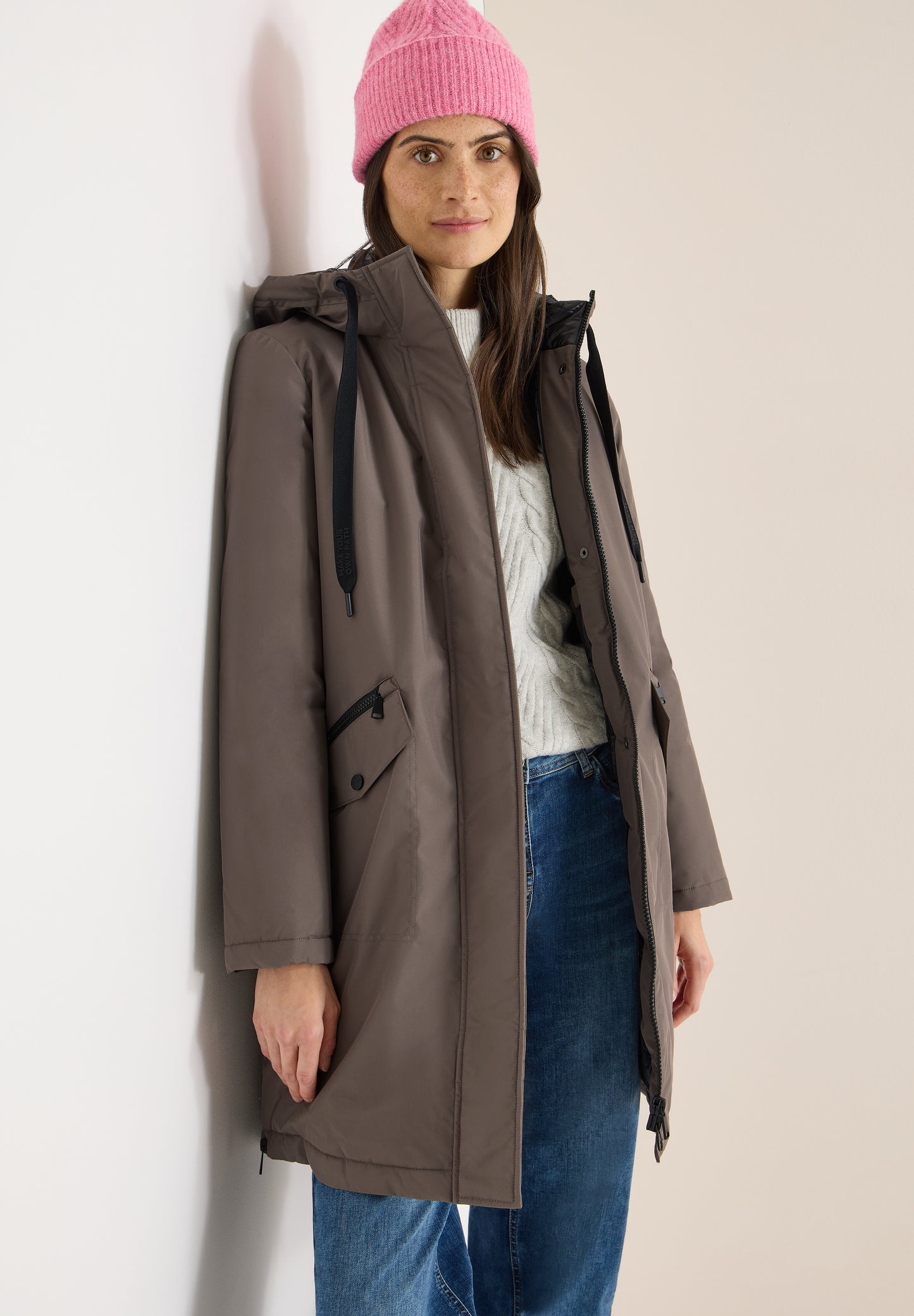 CECIL Sportiver Parka - Farbe: mushroom taupe