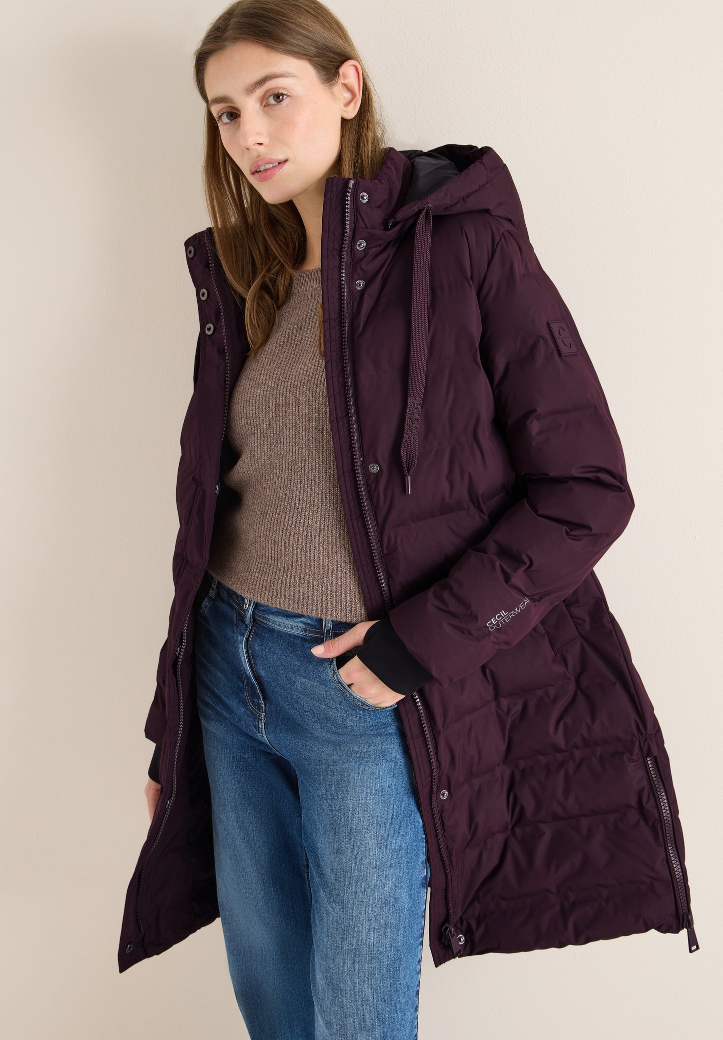 CECIL Mantel - Farbe: dark plum