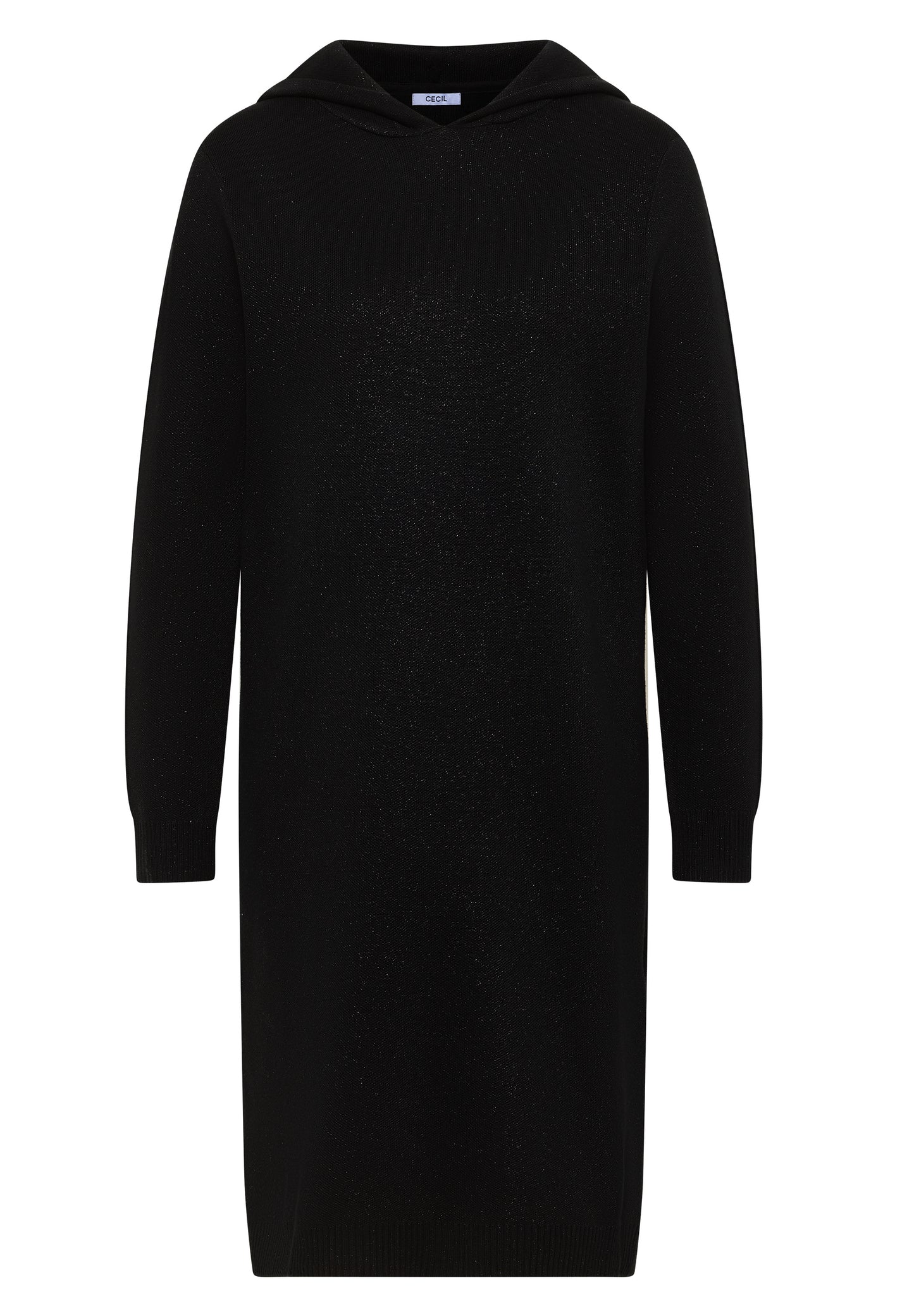 CECIL - Glitzerkleid mit Kapuze - Farbe: Black