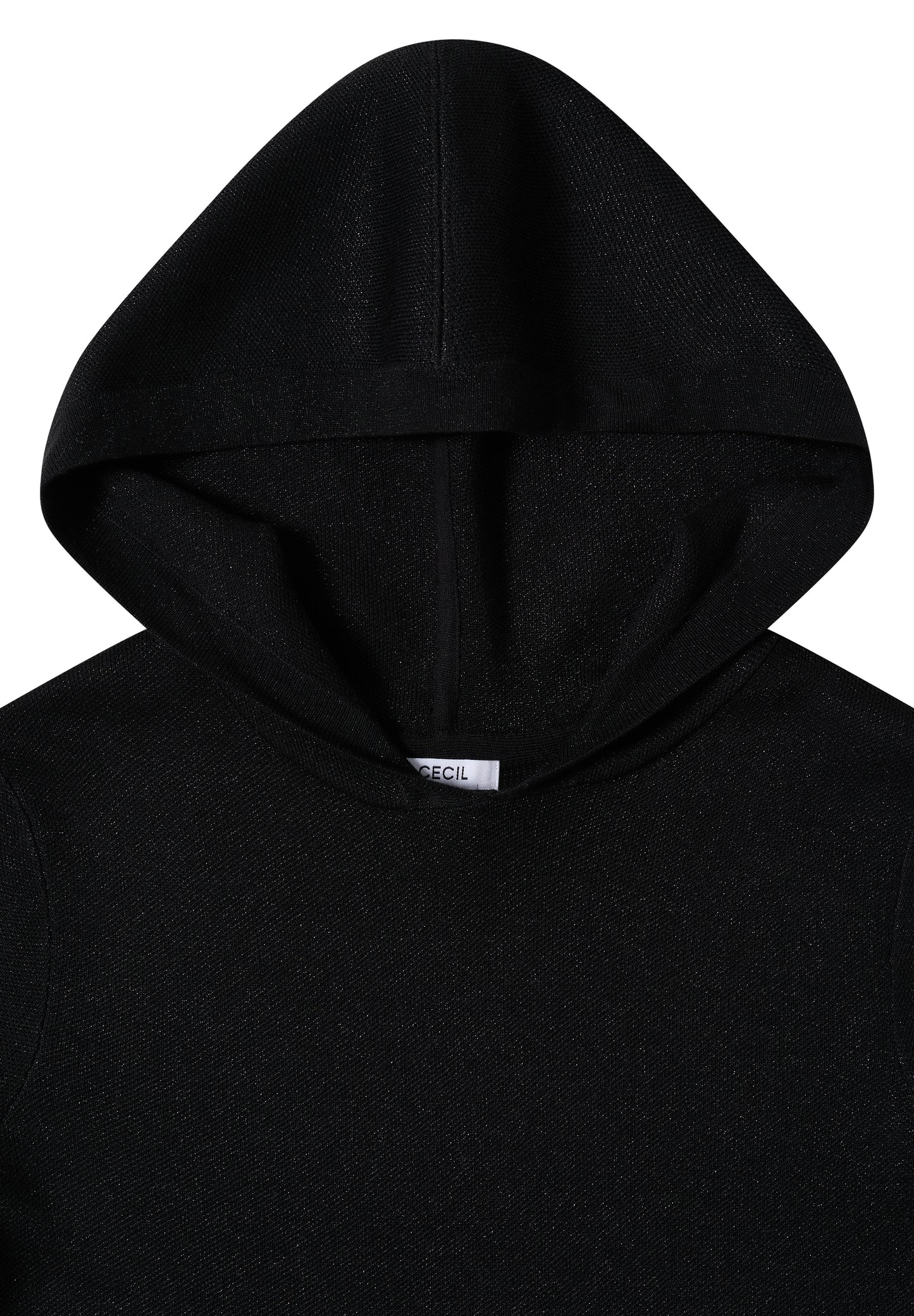 CECIL - Glitzerkleid mit Kapuze - Farbe: Black