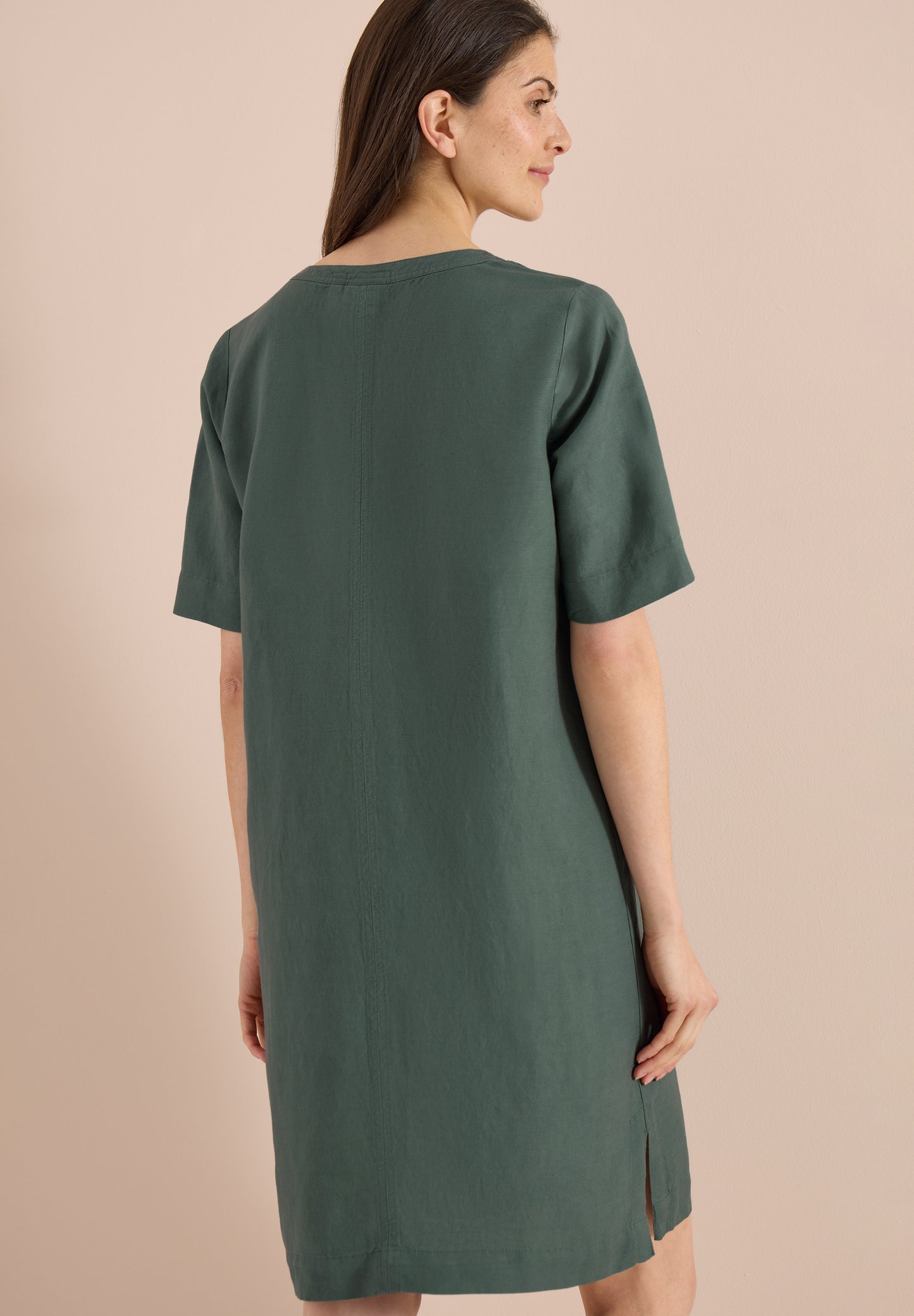 CECIL - Knielanges Kleid aus Leinenmix - Farbe: just khaki