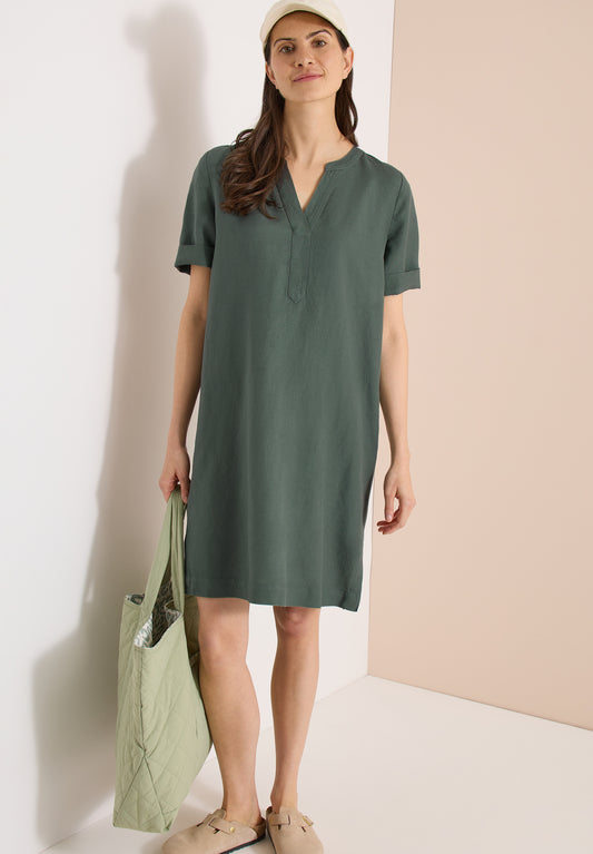 CECIL - Knielanges Kleid aus Leinenmix - Farbe: just khaki
