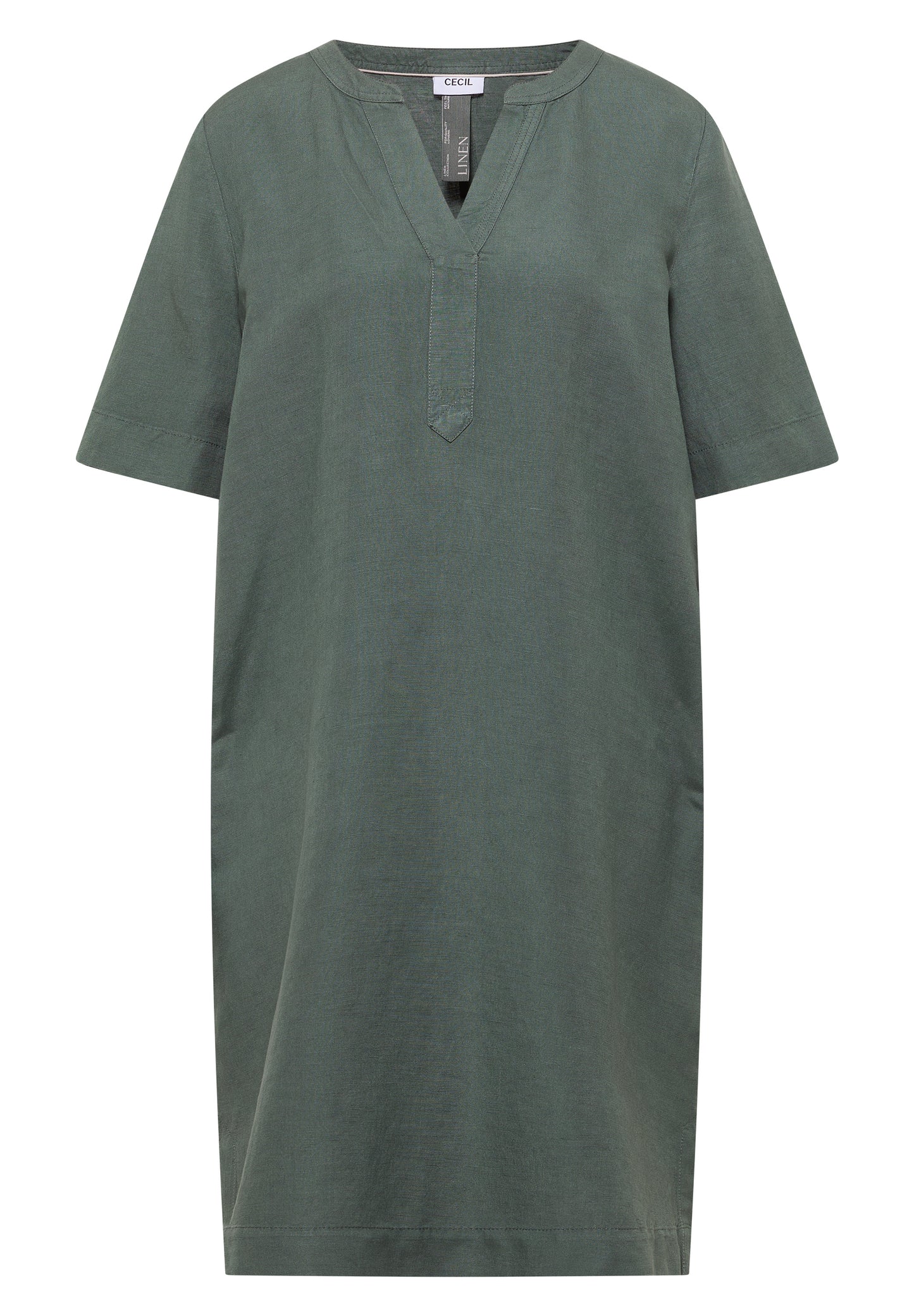 CECIL - Knielanges Kleid aus Leinenmix - Farbe: just khaki