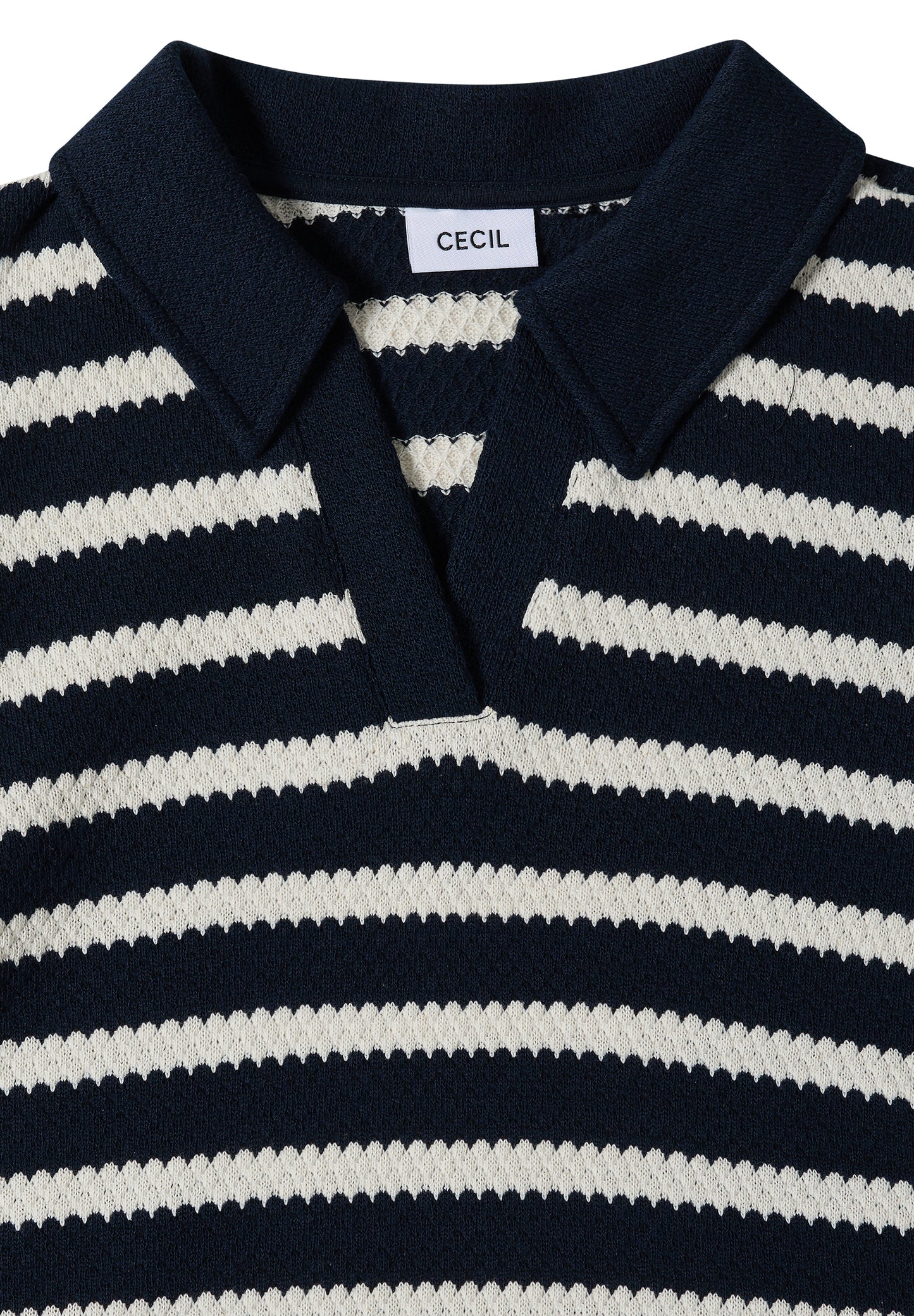 CECIL - Knielanges Kleid in Ajourstrick - Farbe: Blau