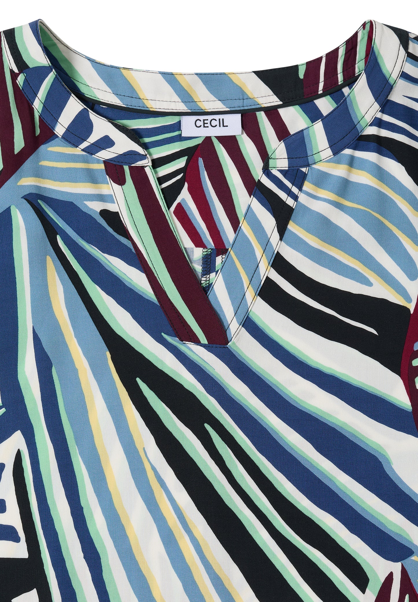 CECIL - Knielanges Kleid mit grafischem Muster - Farbe: palm breeze green