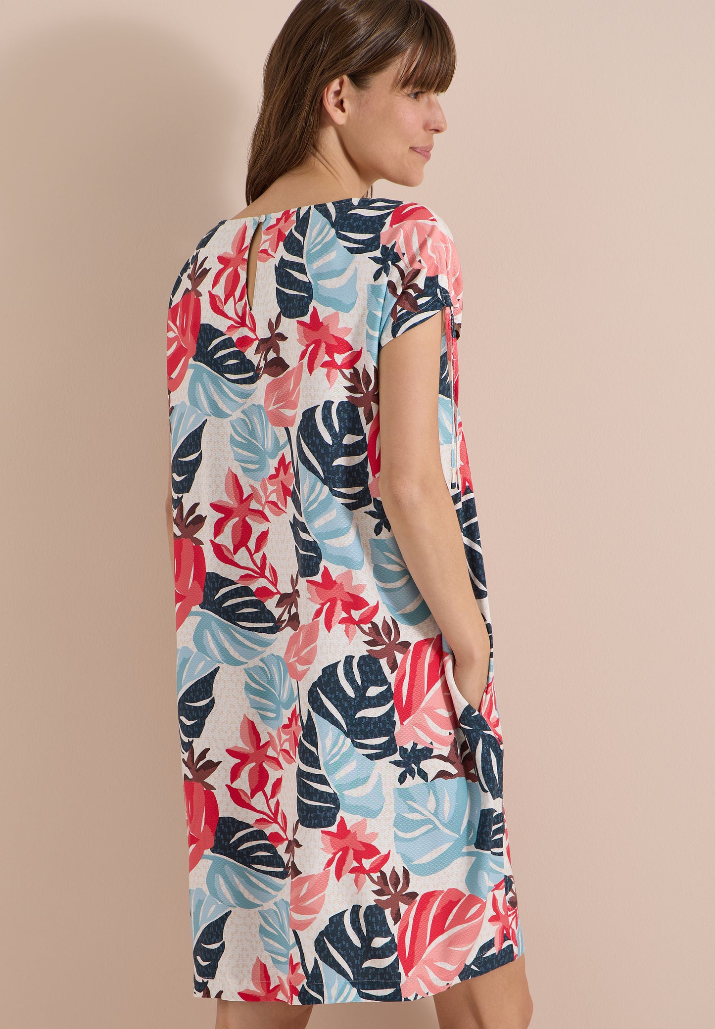 CECIL - Knielanges Kleid mit Capsleeves - Farbe: light alabaster white