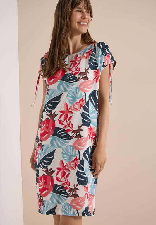 CECIL - Knielanges Kleid mit Capsleeves - Farbe: light alabaster white