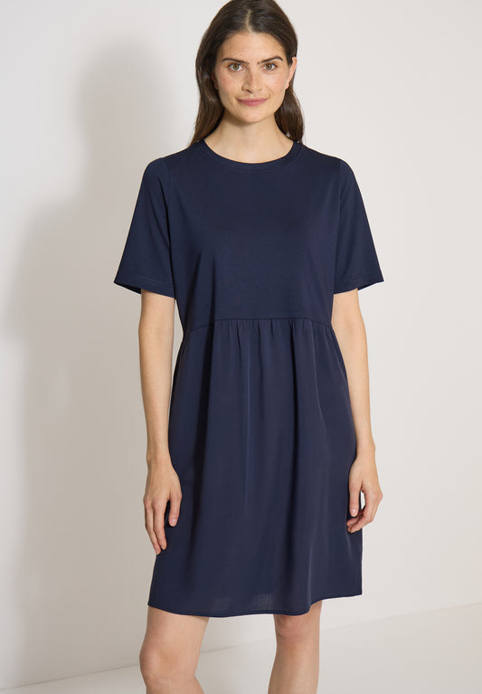 CECIL - Knielanges Kleid mit Strukturmix - Farbe: urban dark blue