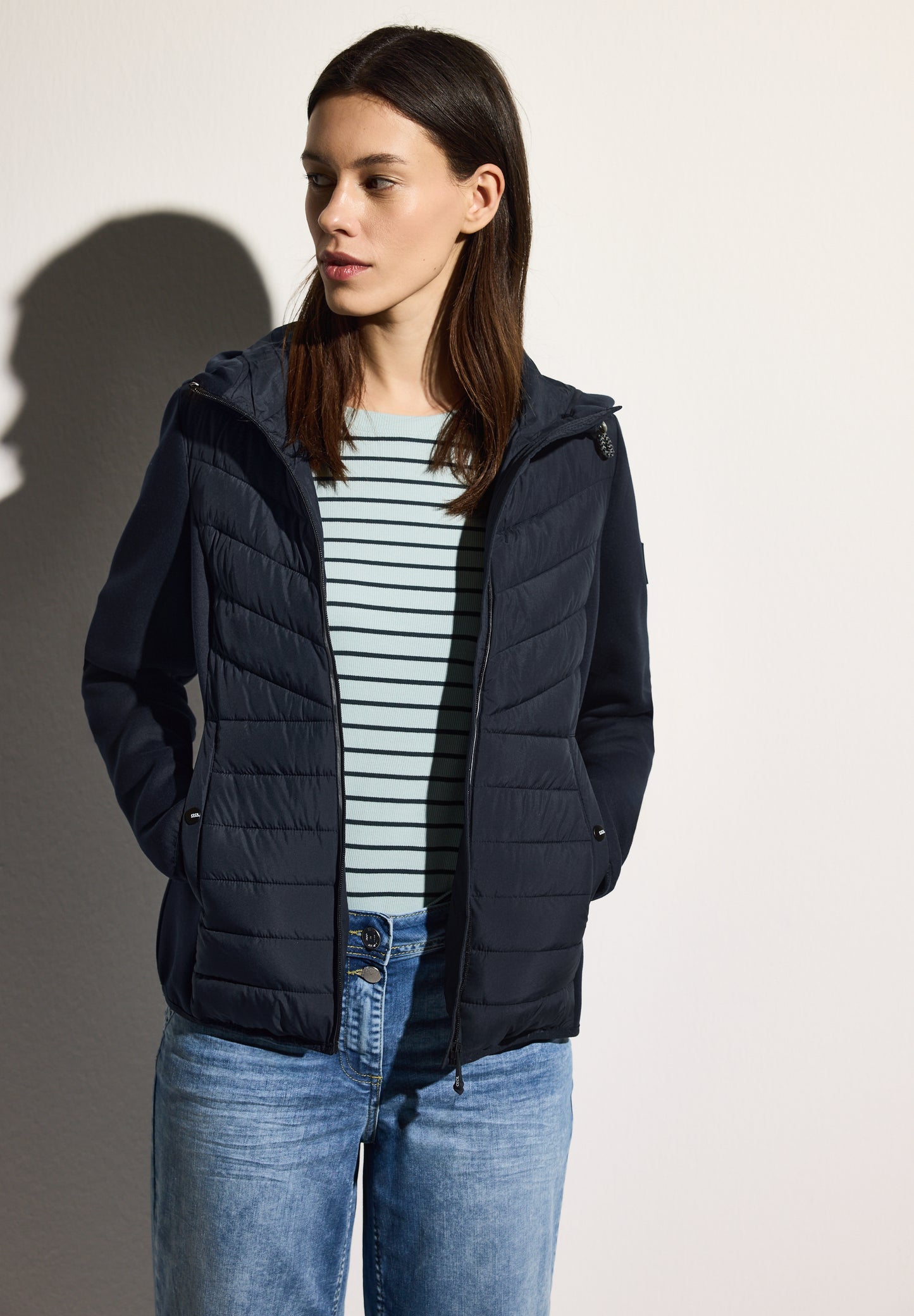 CECIL Scuba Jacke mit Kapuze - Farbe: dark navy blue