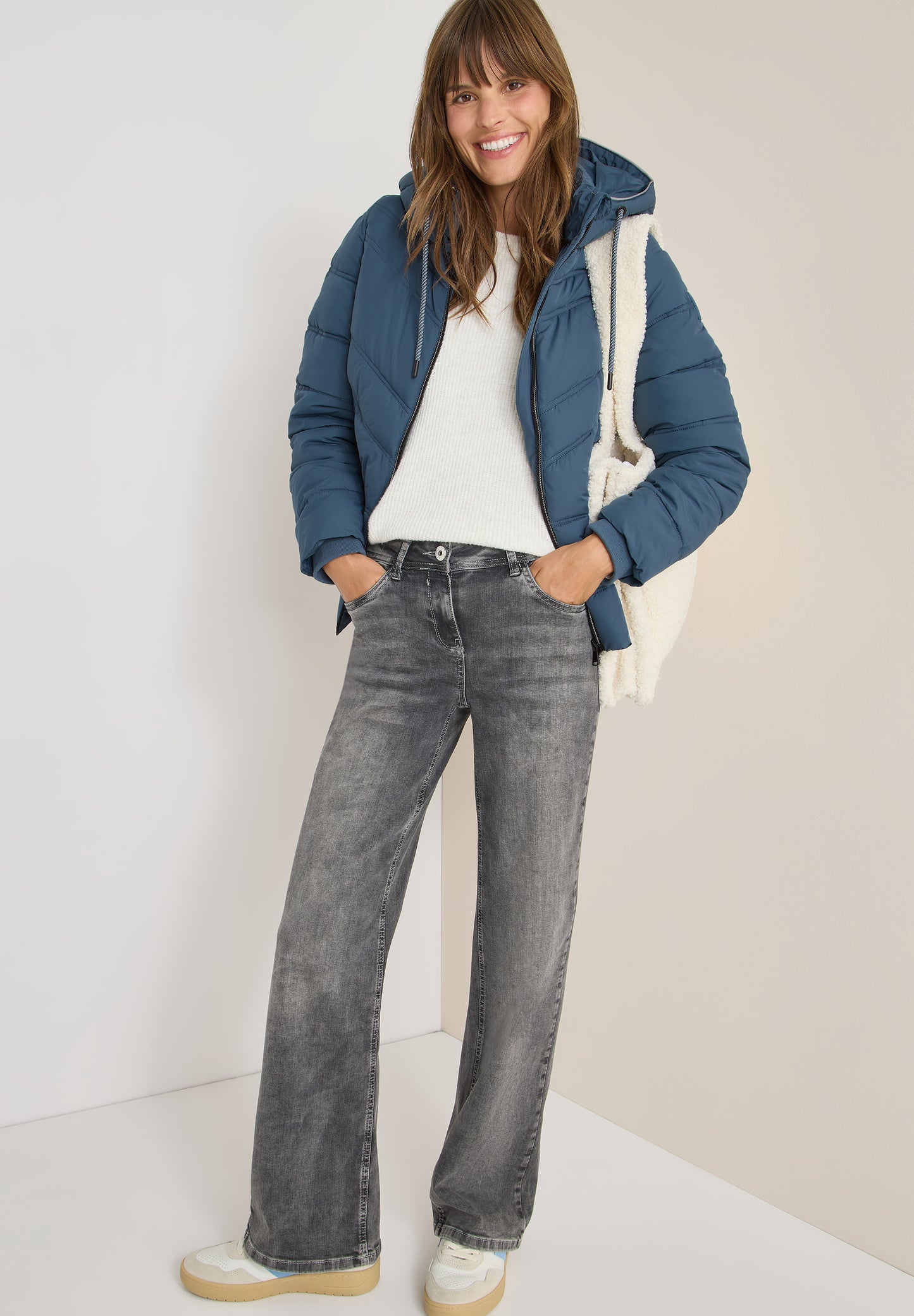 CECIL Steppjacke mit Kapuze - Farbe: moonstone blue