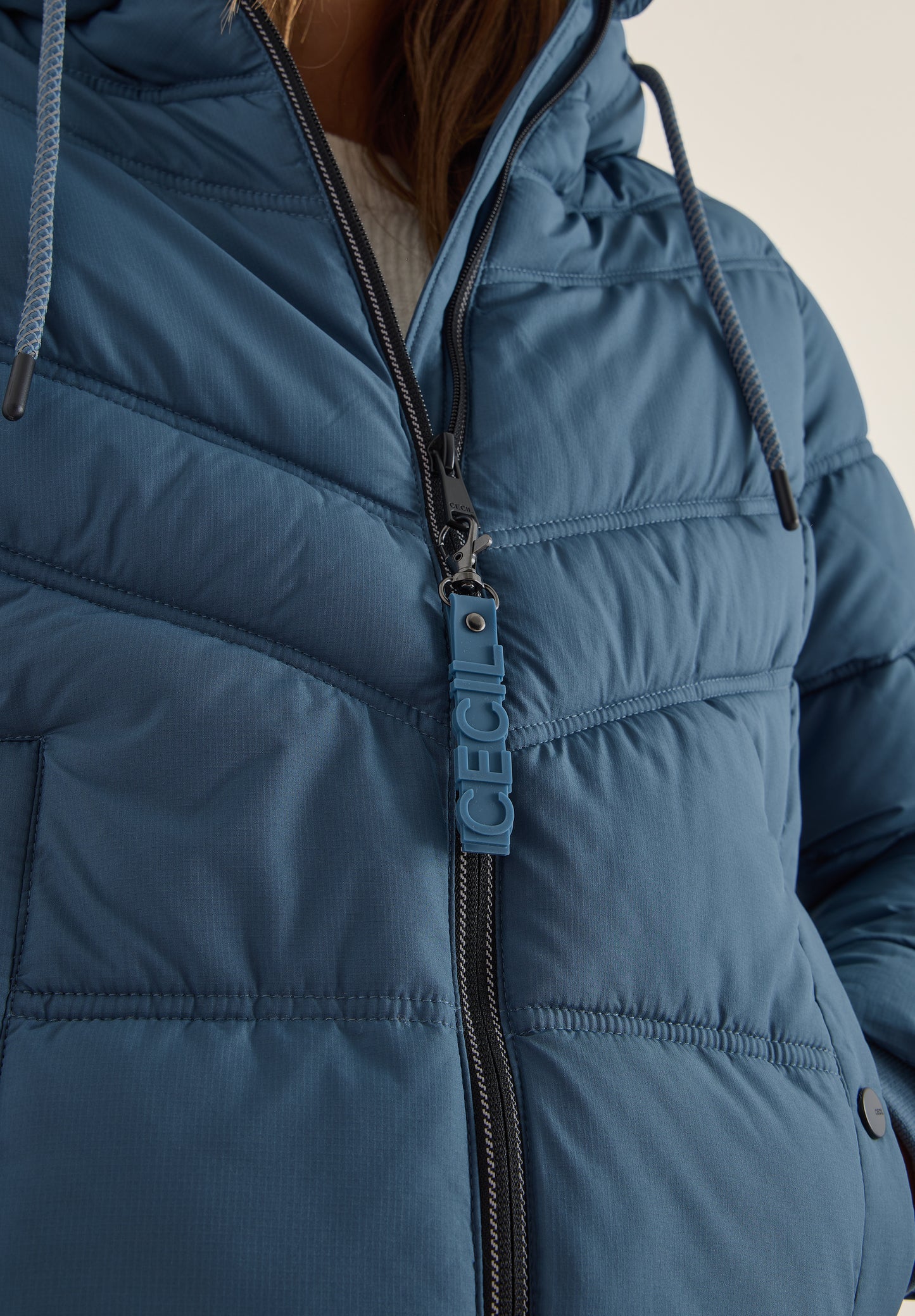 CECIL Steppjacke mit Kapuze - Farbe: moonstone blue