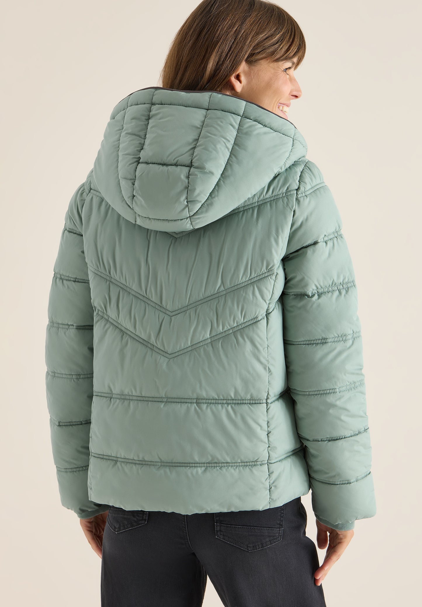 CECIL Steppjacke mit Kapuze - Farbe: smoke salvia