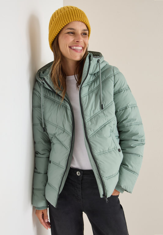 CECIL Steppjacke mit Kapuze - Farbe: smoke salvia