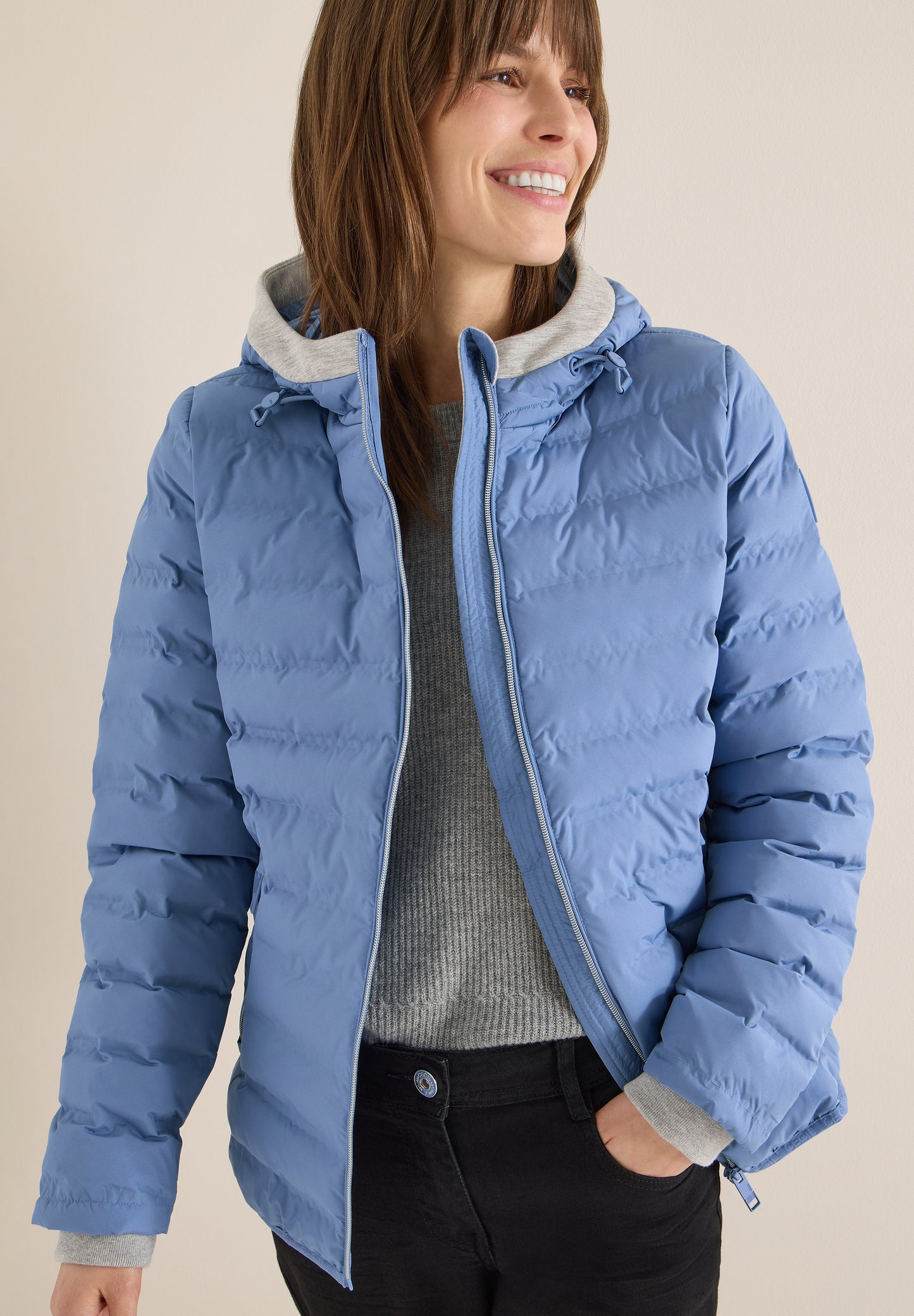 CECIL Damen Jacke Stepp-Optik - mittel blau