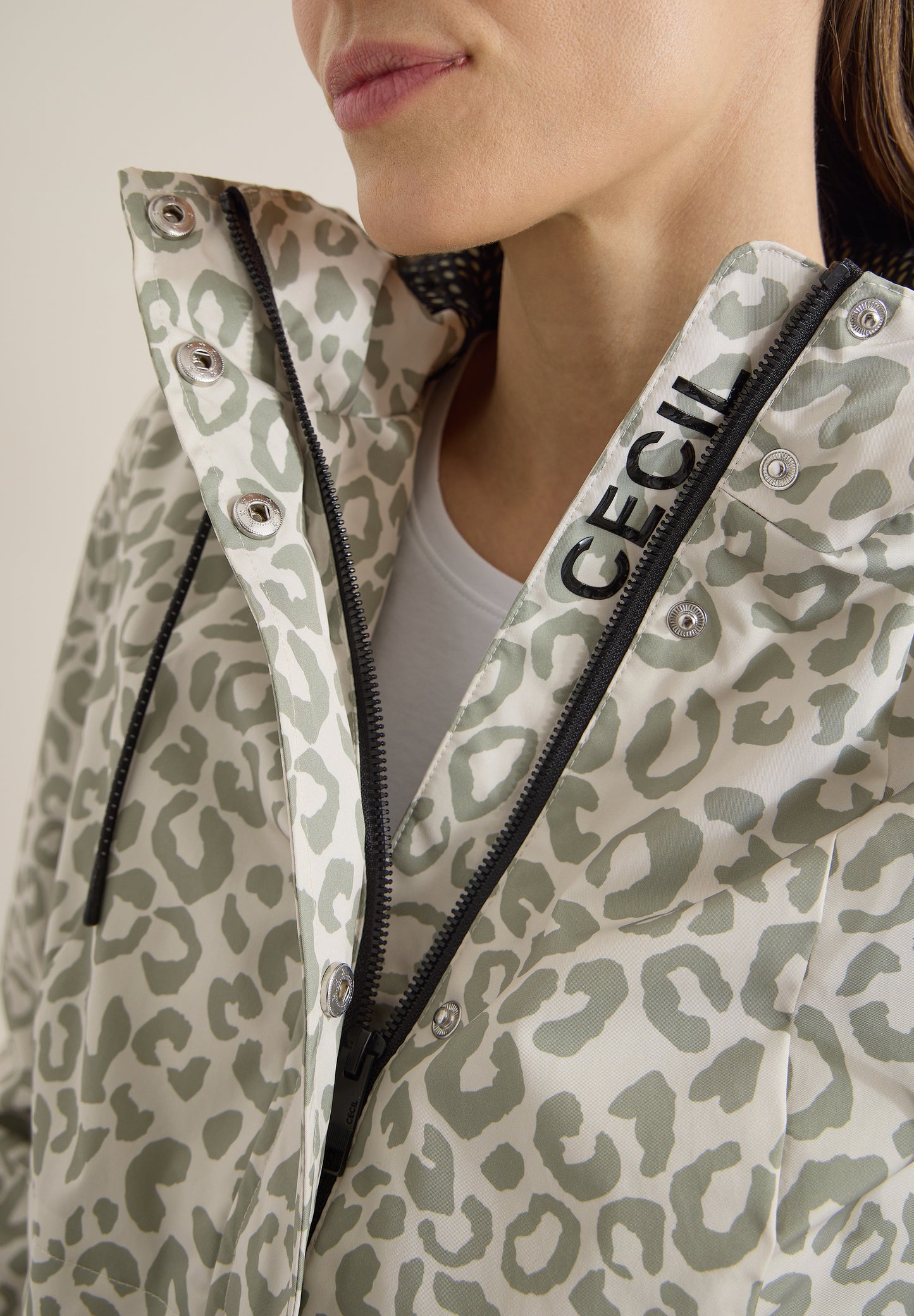 CECIL Damen Jacke  Windbreaker - Grün mit Muster