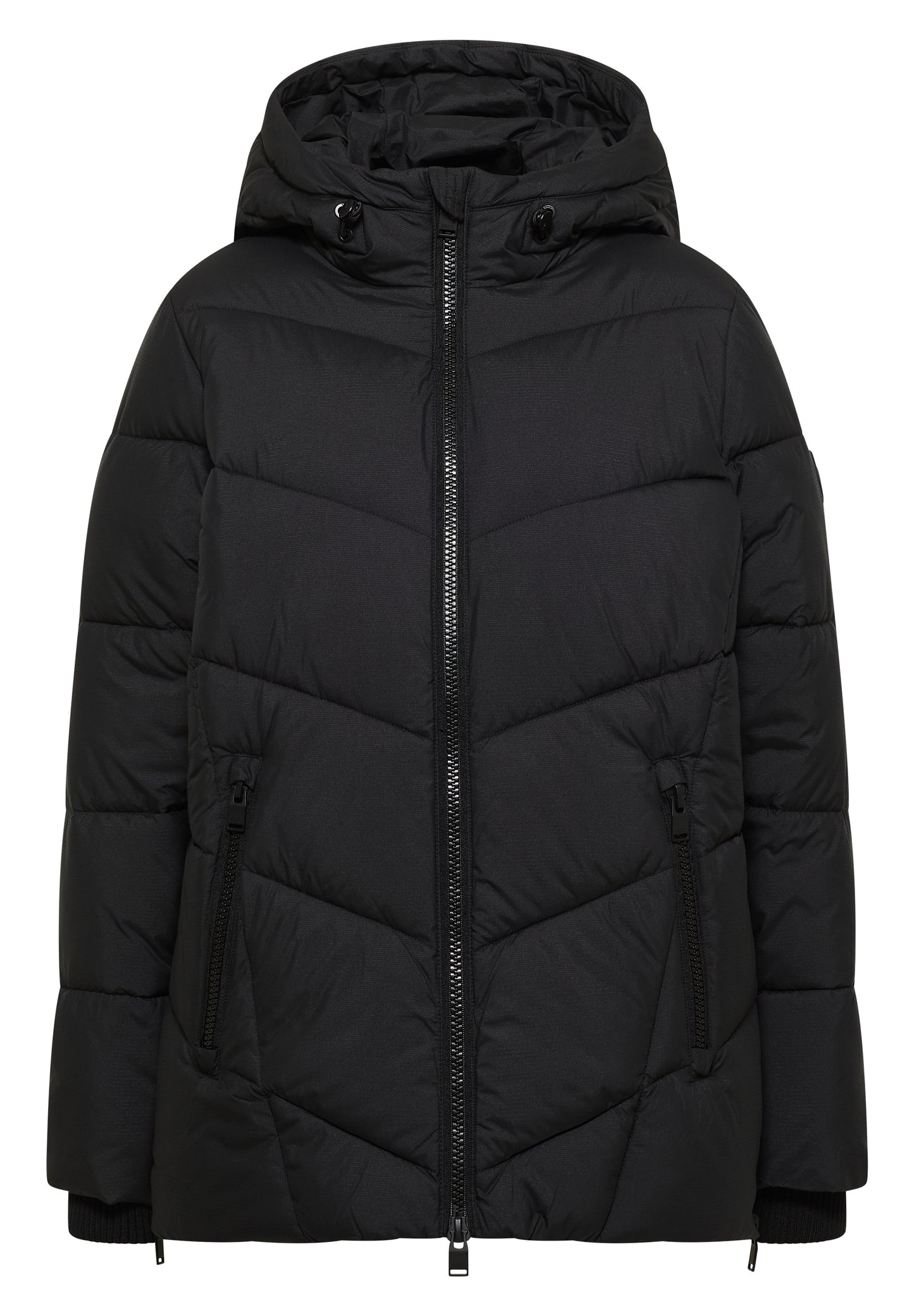 CECIL - Puffer-Jacke in Midi-Länge mit Kapuze - Farbe: Black