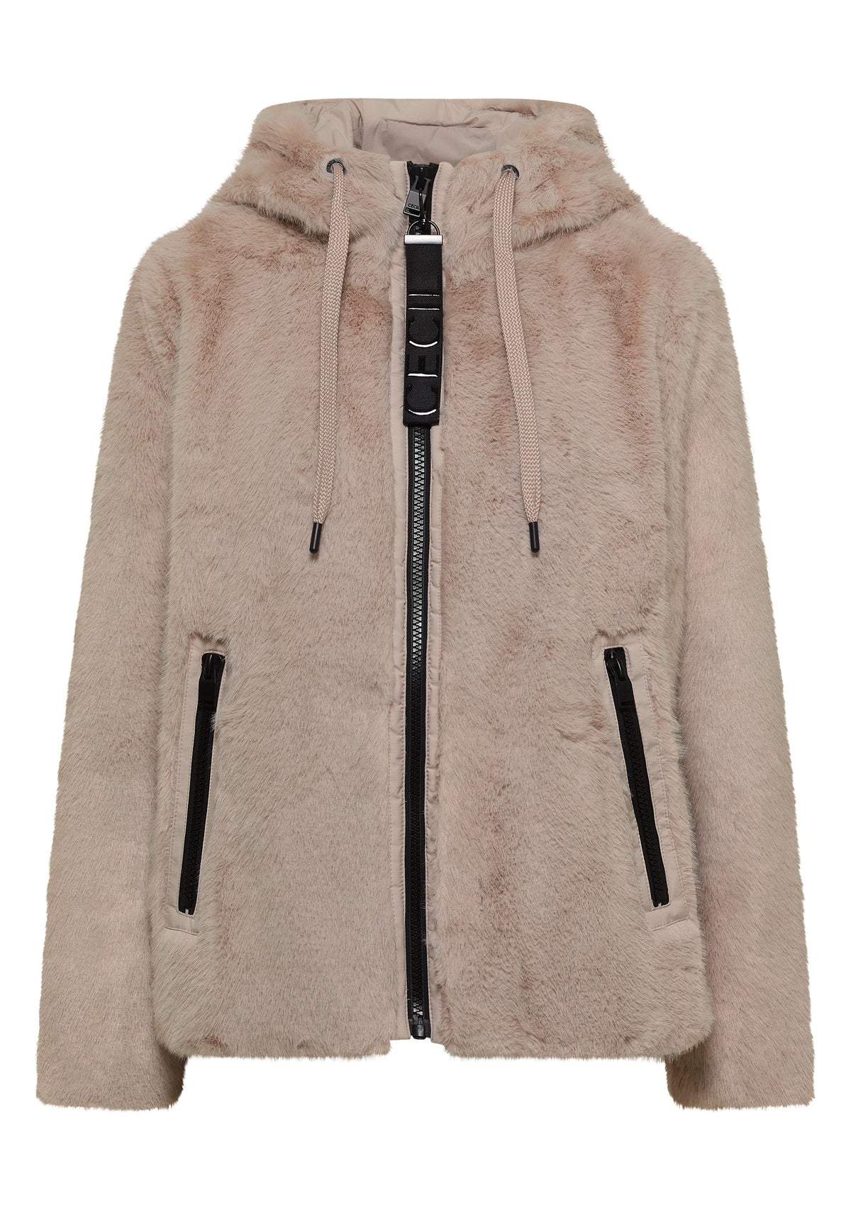CECIL - Fake Fur Jacke mit Softshelldetails - Farbe: powder beige
