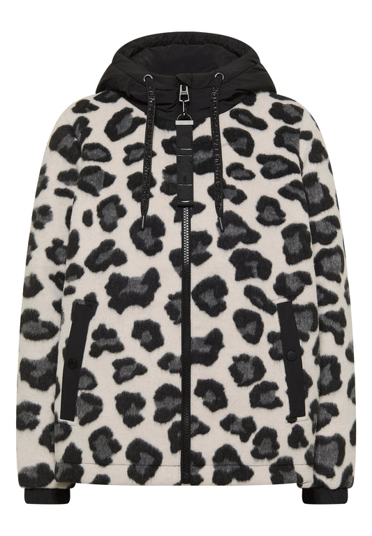 CECIL - Jacke mit Wollanteil und Leo-Muster - Farbe: Black