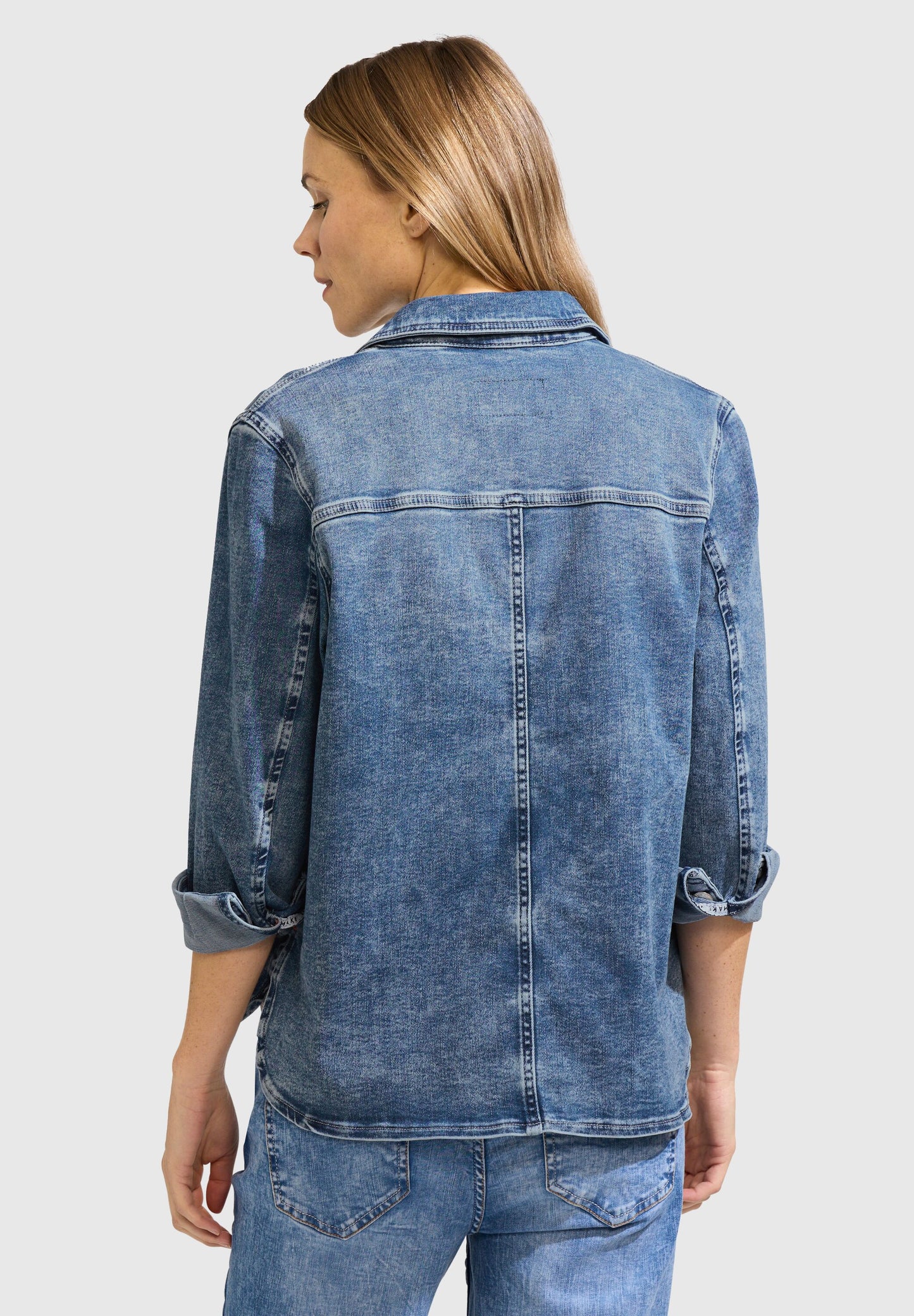 CECIL - Jeans Overshirt - mid blue wash