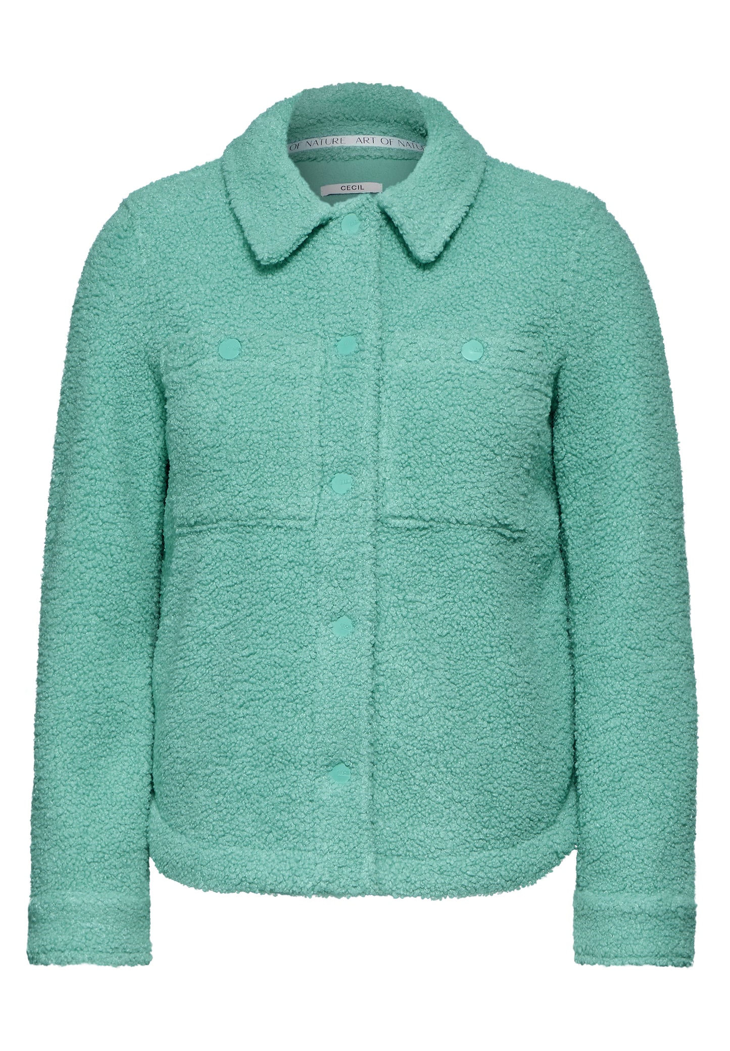 CECIL Teddy-Jacke mit Hemdkragen - Farbe: adriatic green