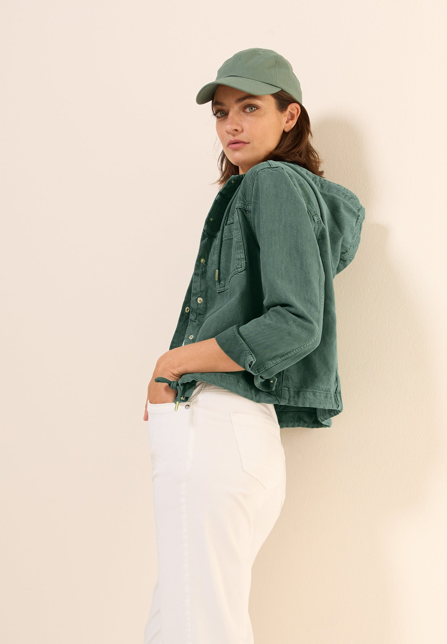 CECIL Overshirt mit Kapuze - Farbe: dark balmy khaki