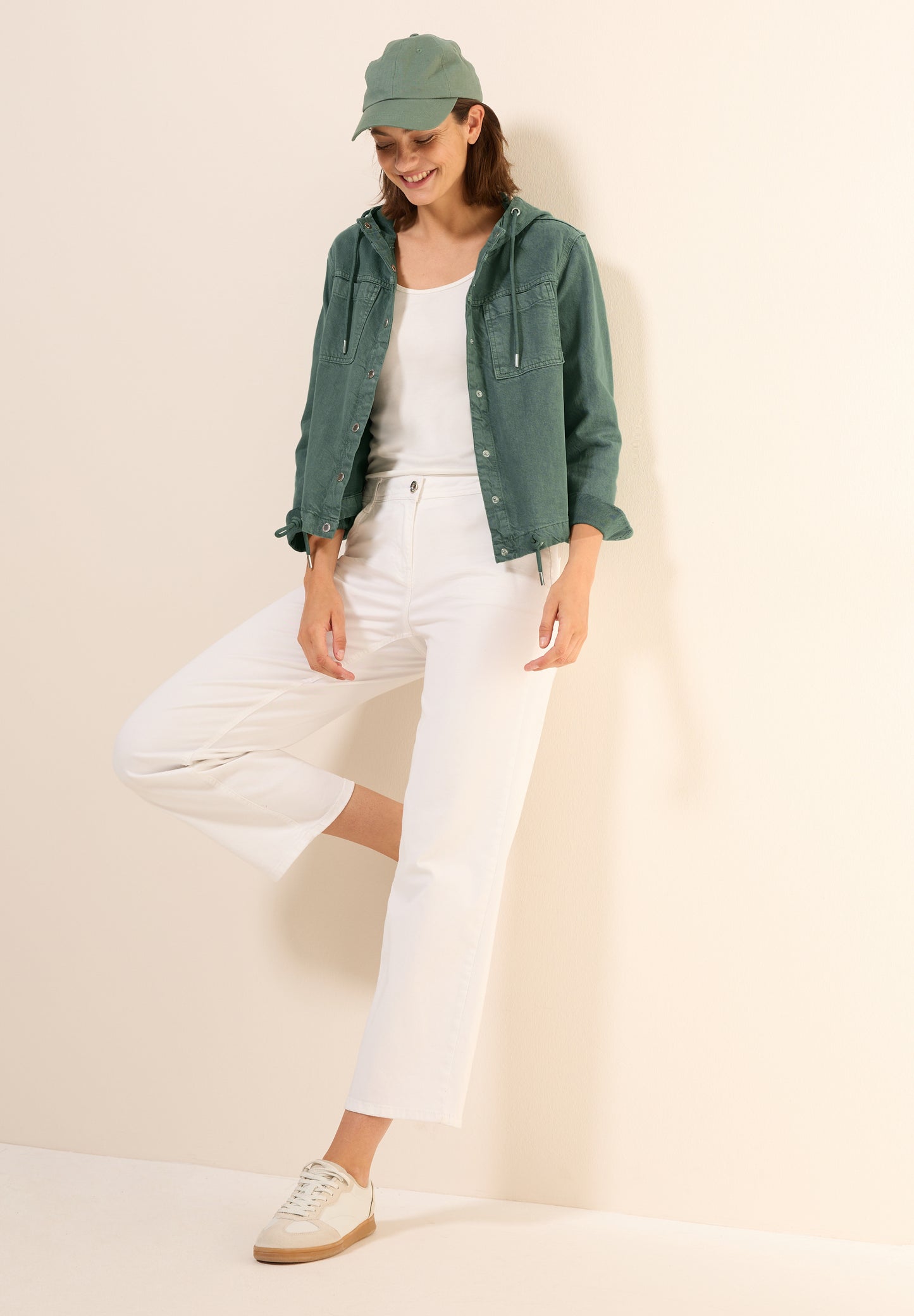 CECIL Overshirt mit Kapuze - Farbe: dark balmy khaki