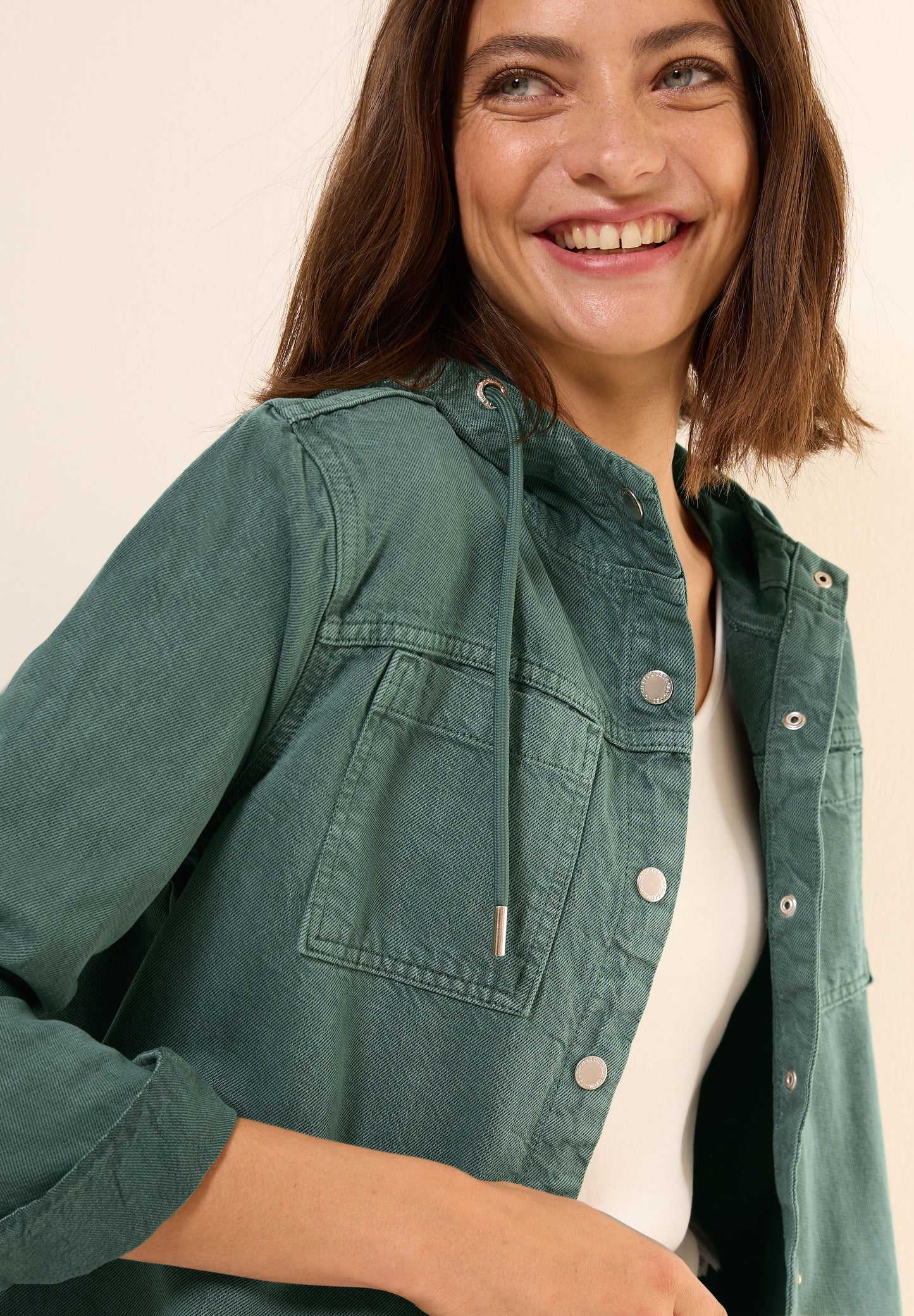 CECIL Overshirt mit Kapuze - Farbe: dark balmy khaki
