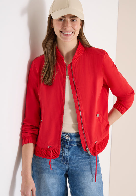 CECIL - Blouson Jacke Tunnelzug und Mesh-Details - Farbe: Rot