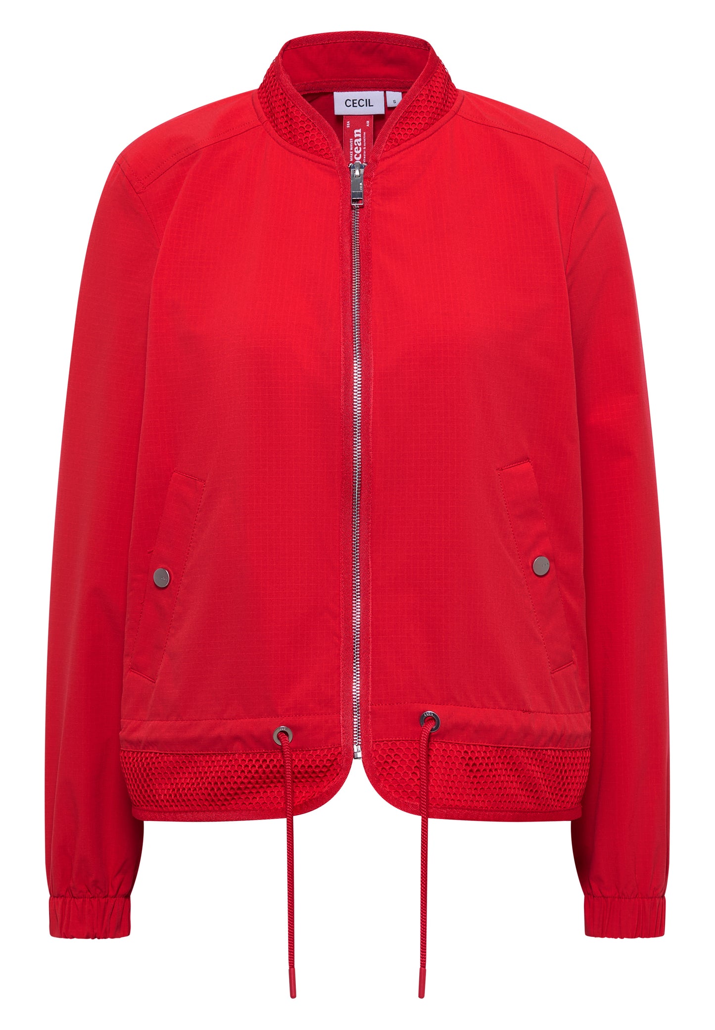 CECIL - Blouson Jacke Tunnelzug und Mesh-Details - Farbe: Rot