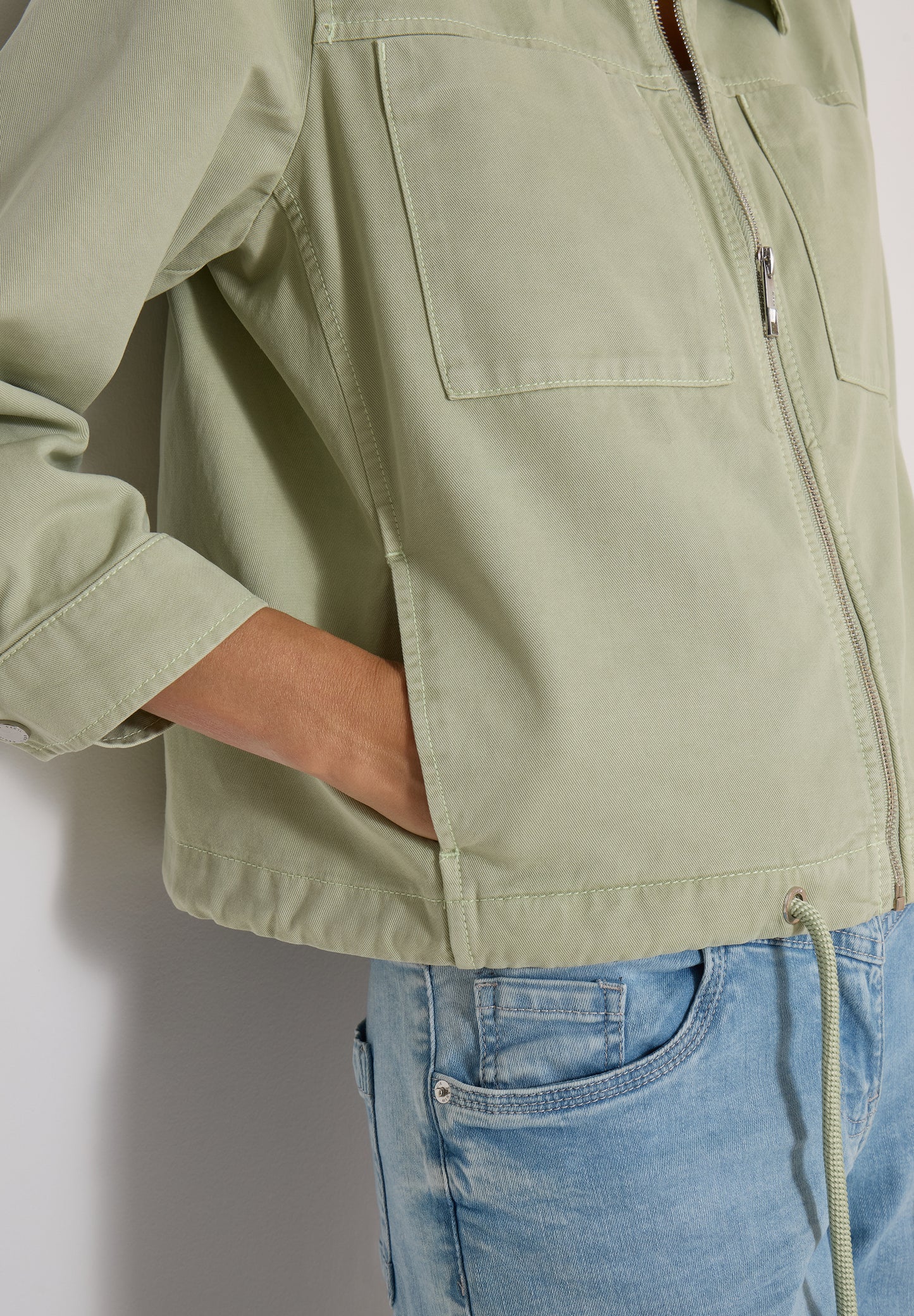 CECIL - 3/4-Arm Jacke mit Brusttaschen und Zipper - Farbe: raw matcha lime