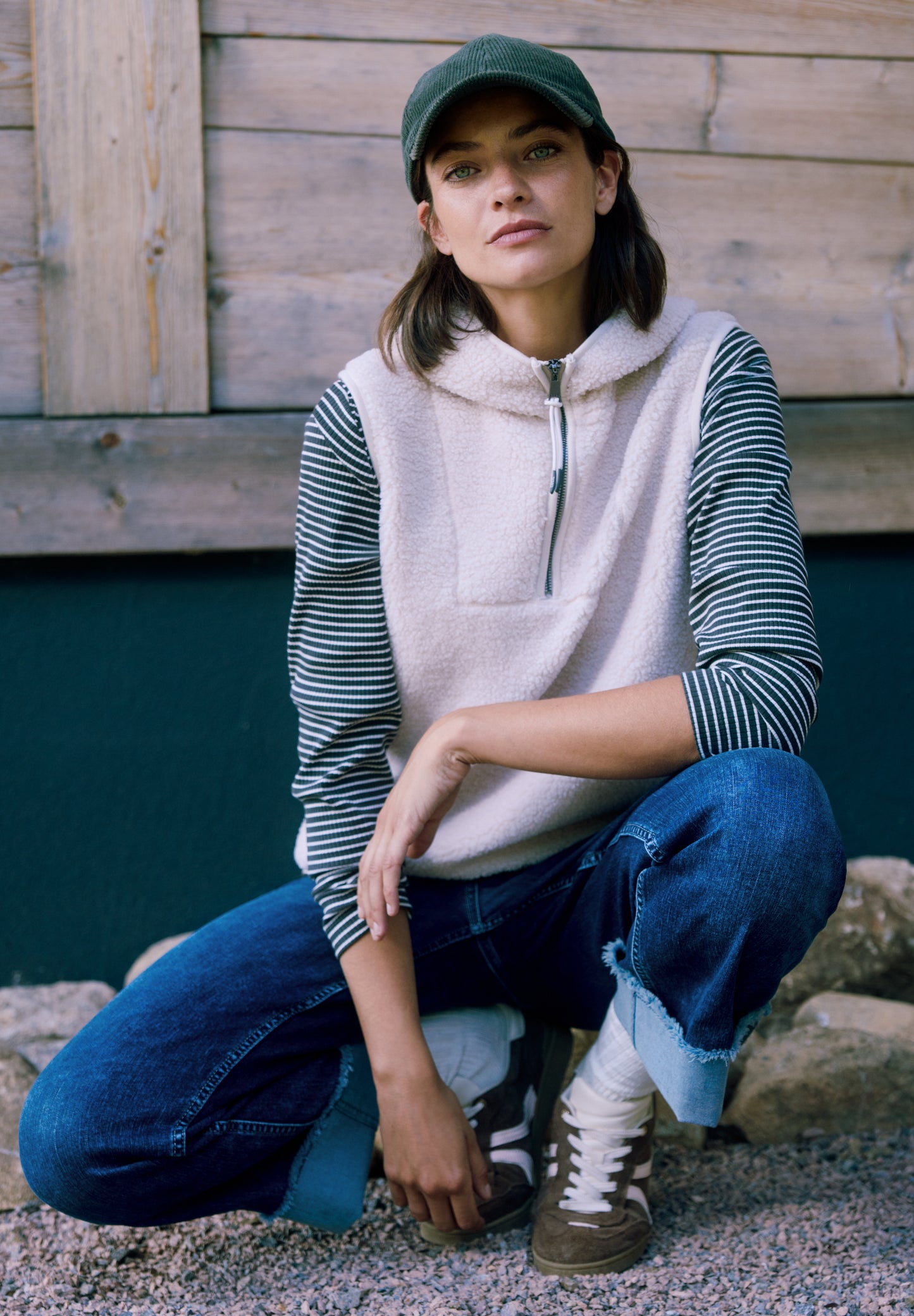 CECIL - Teddy Troyer Weste - Farbe: teddy vanilla white