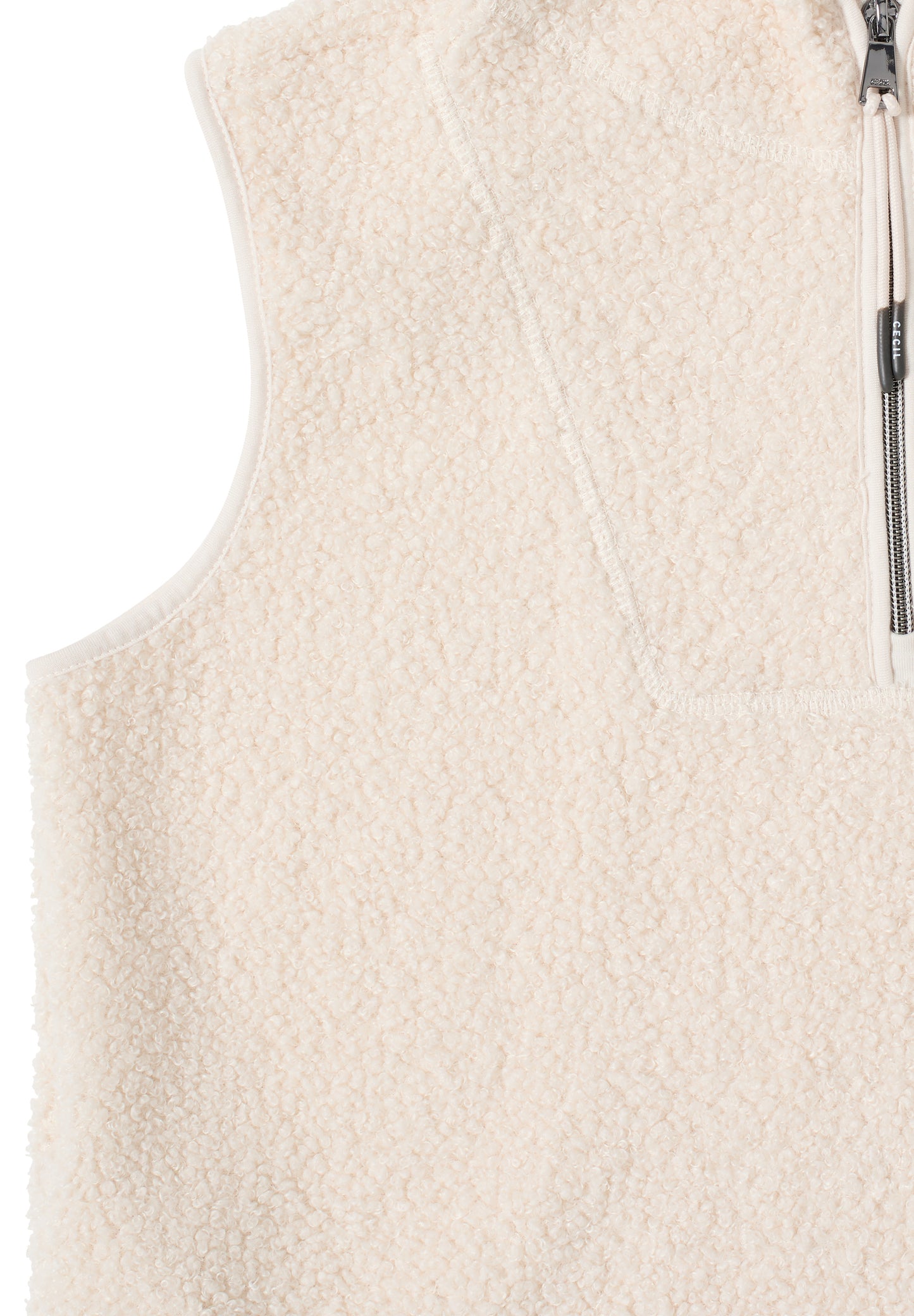 CECIL - Teddy Troyer Weste - Farbe: teddy vanilla white