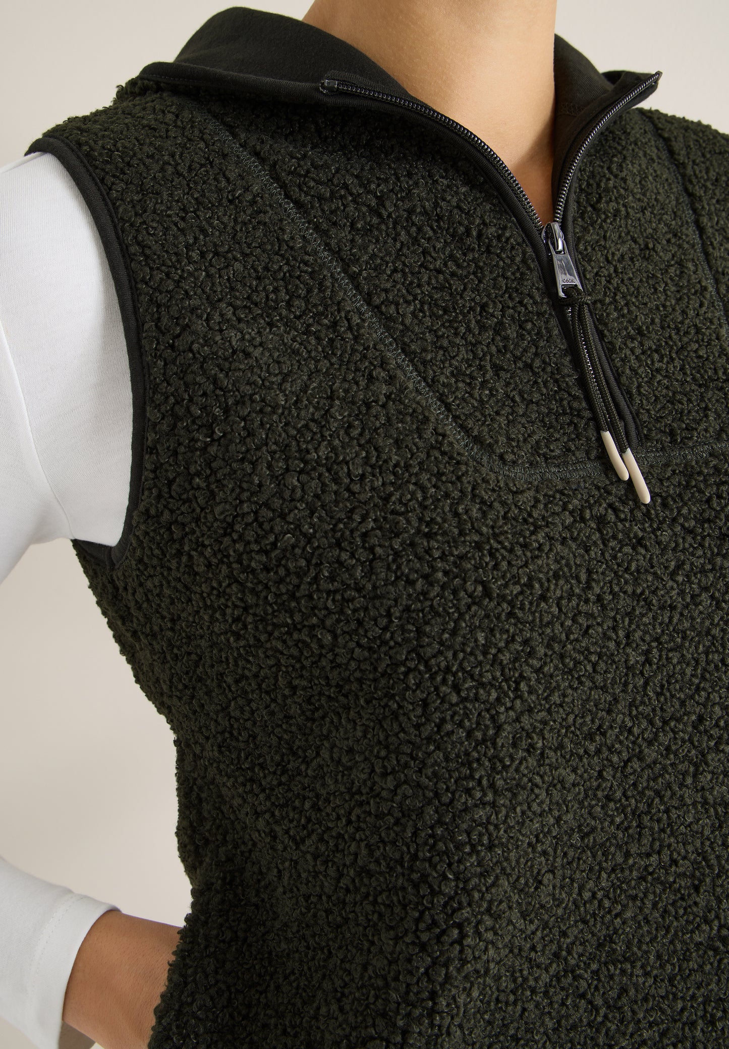 CECIL - Teddy Troyer Weste - Farbe: raw khaki