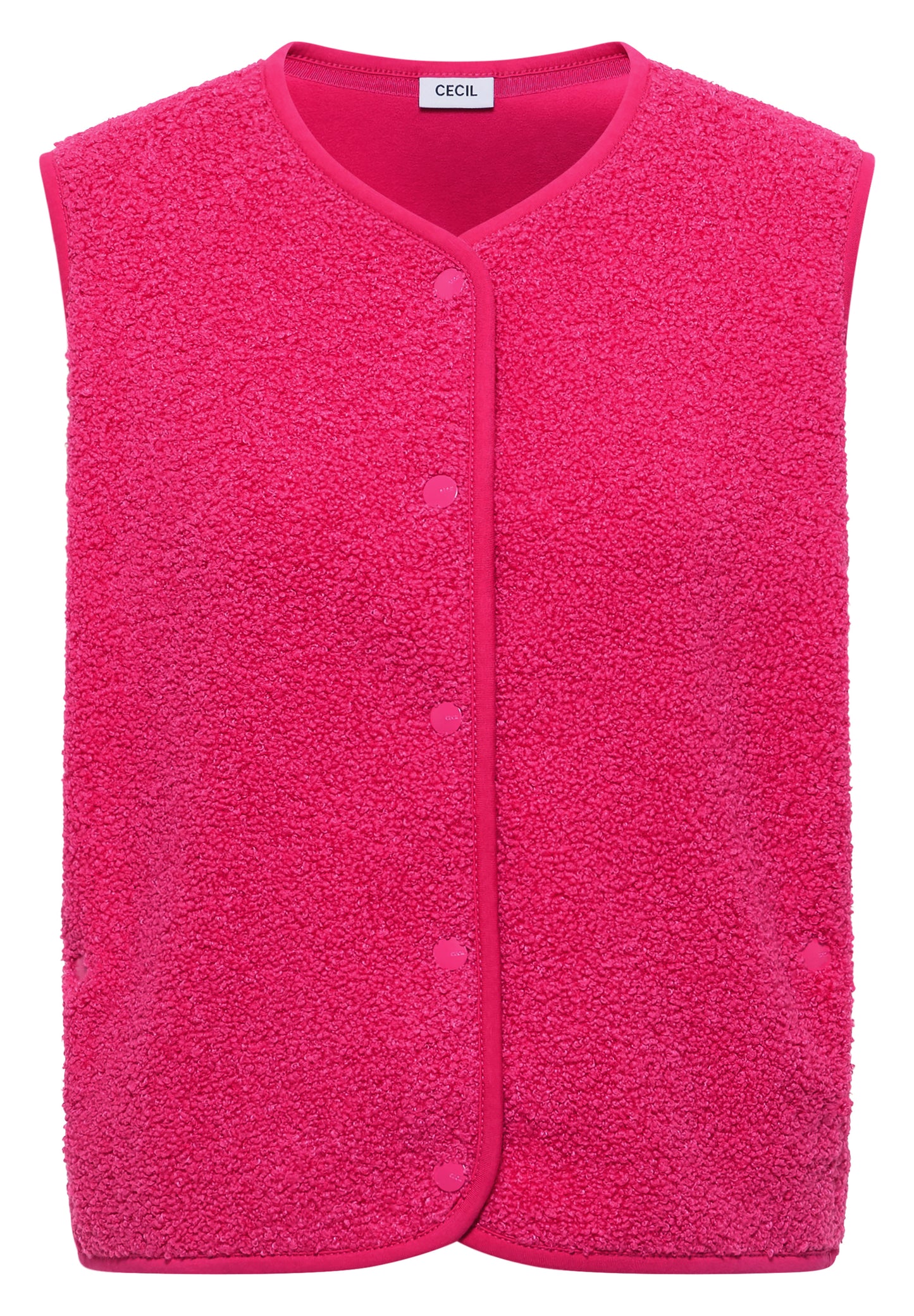 CECIL - Weste aus Teddy-Material mit Rundhals - Farbe: beetroot pink