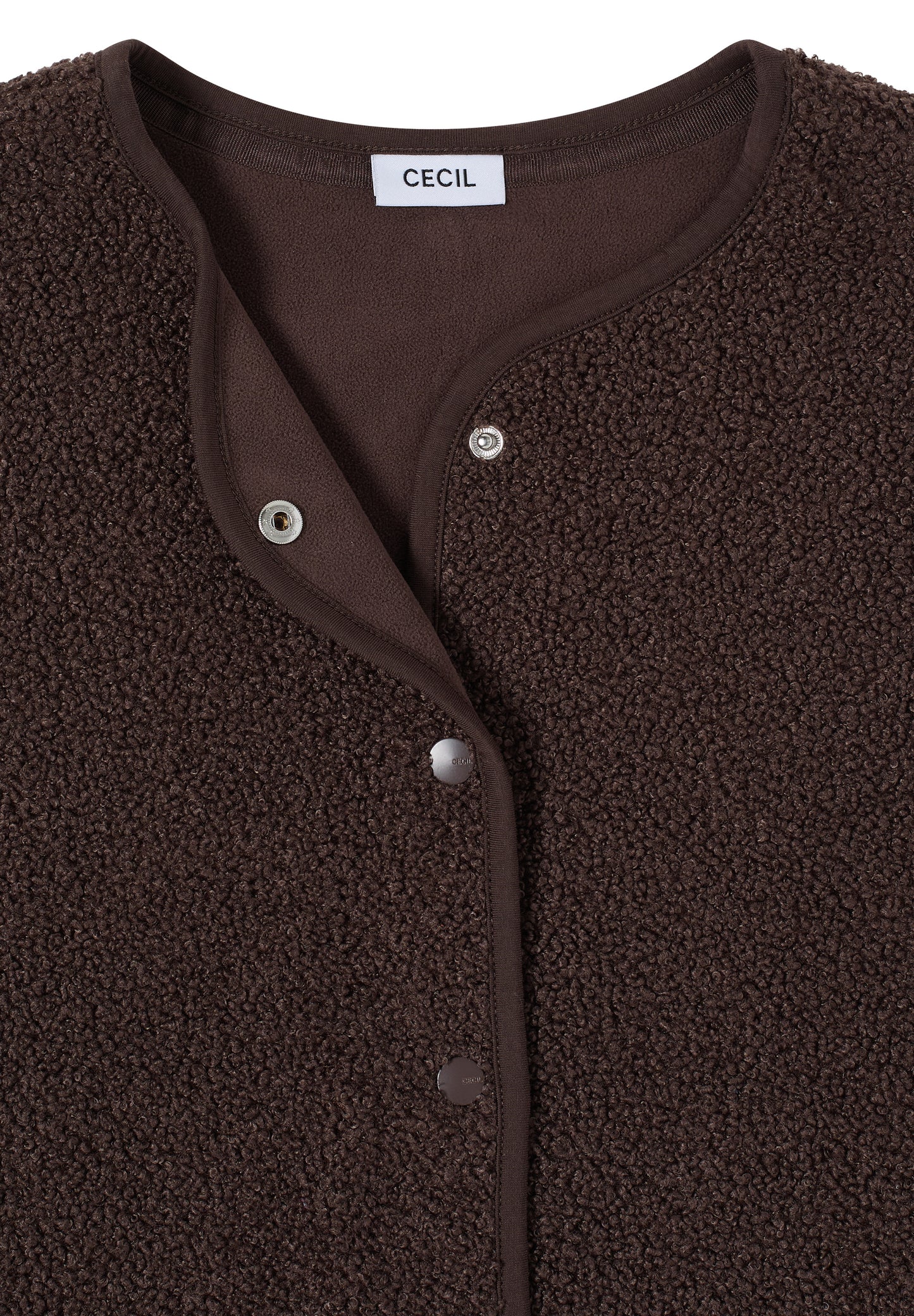 CECIL - Weste aus Teddy-Material mit Rundhals - Farbe: macchiato brown