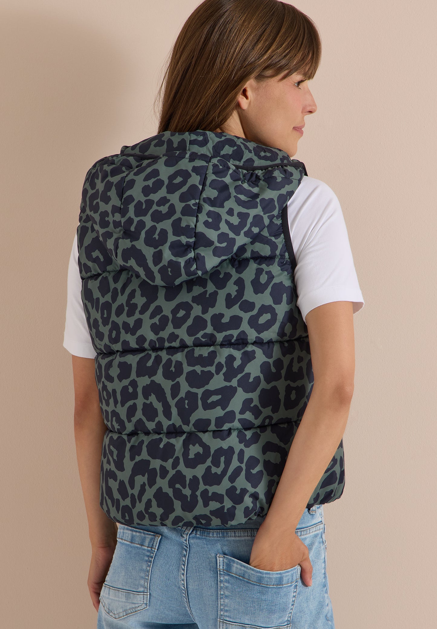 CECIL - Steppweste mit Kapuze und Taschen - Farbe: Oliv Grün