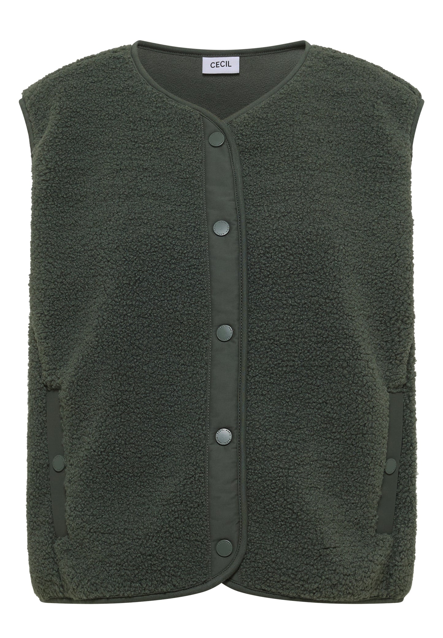 CECIL - Teddy-Weste mit Softshelldetails - Farbe: Oliv Grün