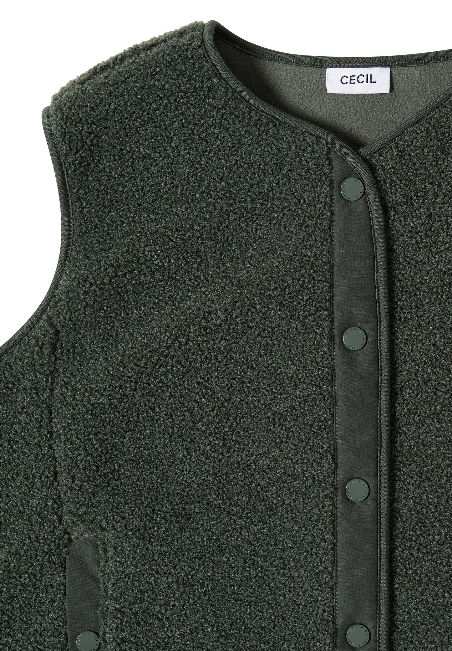 CECIL - Teddy-Weste mit Softshelldetails - Farbe: Oliv Grün